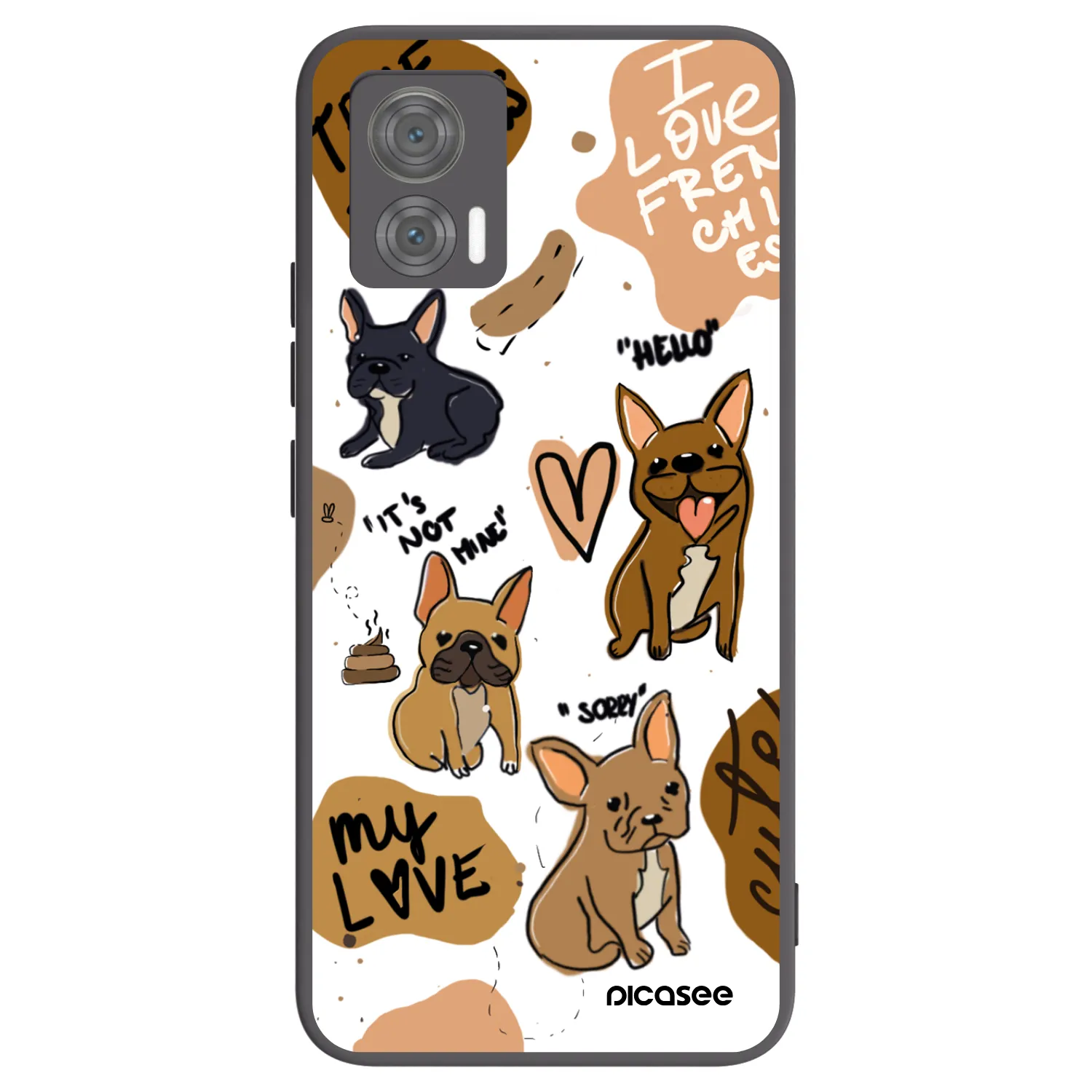 Picasee silikonski črni ovitek za Motorola Edge 30 Neo - Frenchies