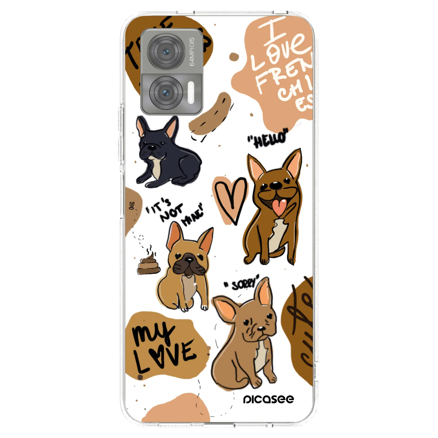 Picasee silikonski prozorni ovitek za Motorola Edge 30 Neo - Frenchies