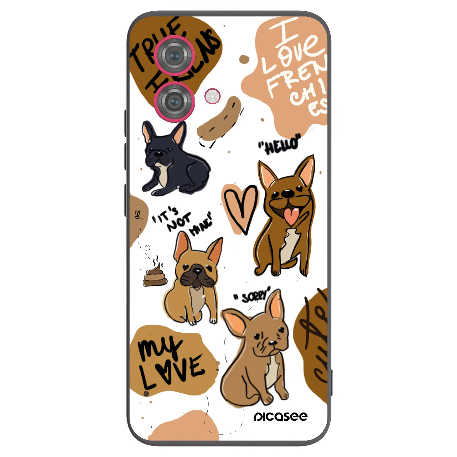 Picasee silikonski črni ovitek za Motorola Moto G84 5G - Frenchies