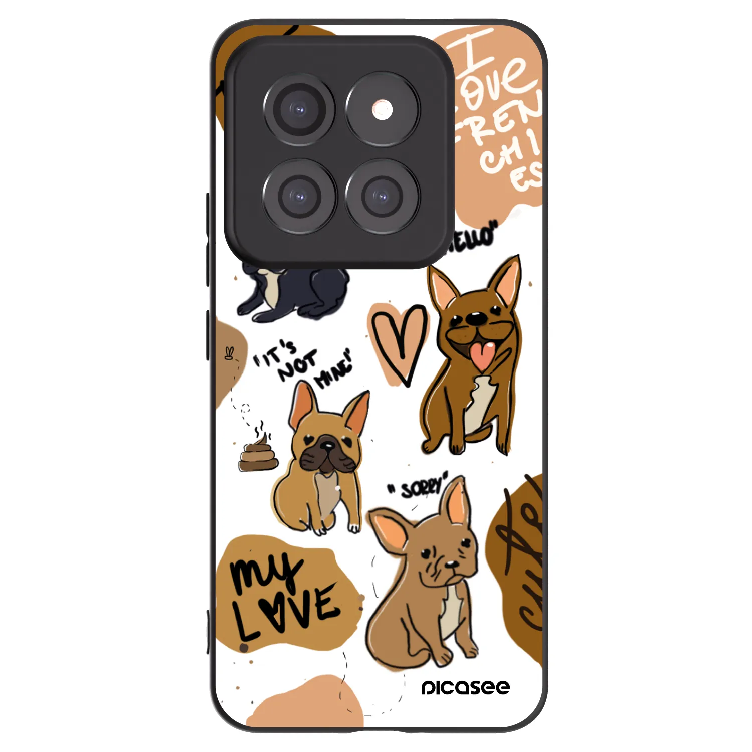 Picasee silikonski črni ovitek za Xiaomi 14 Pro - Frenchies