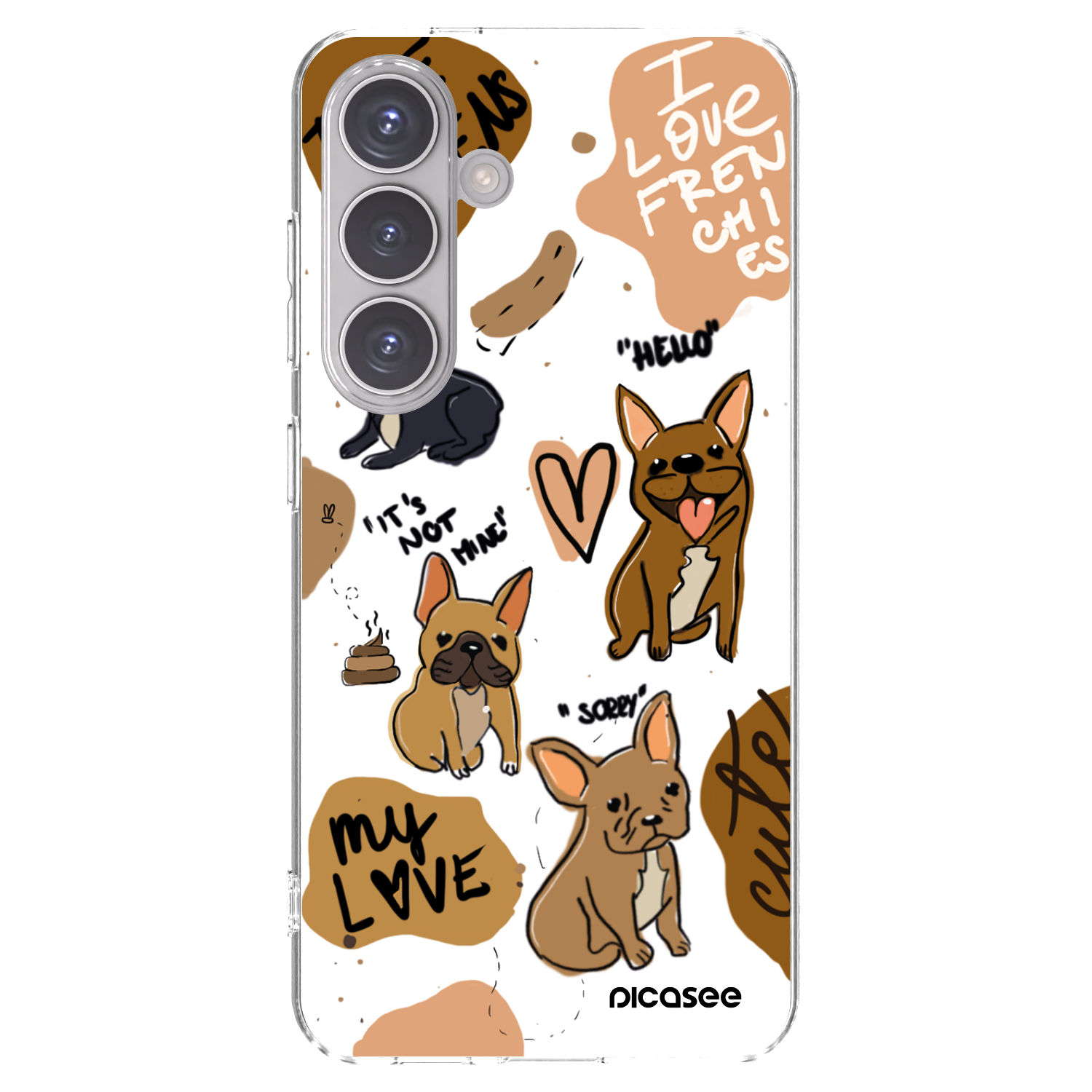 Picasee silikonski prozorni ovitek za Samsung Galaxy S24 S921B 5G - Frenchies