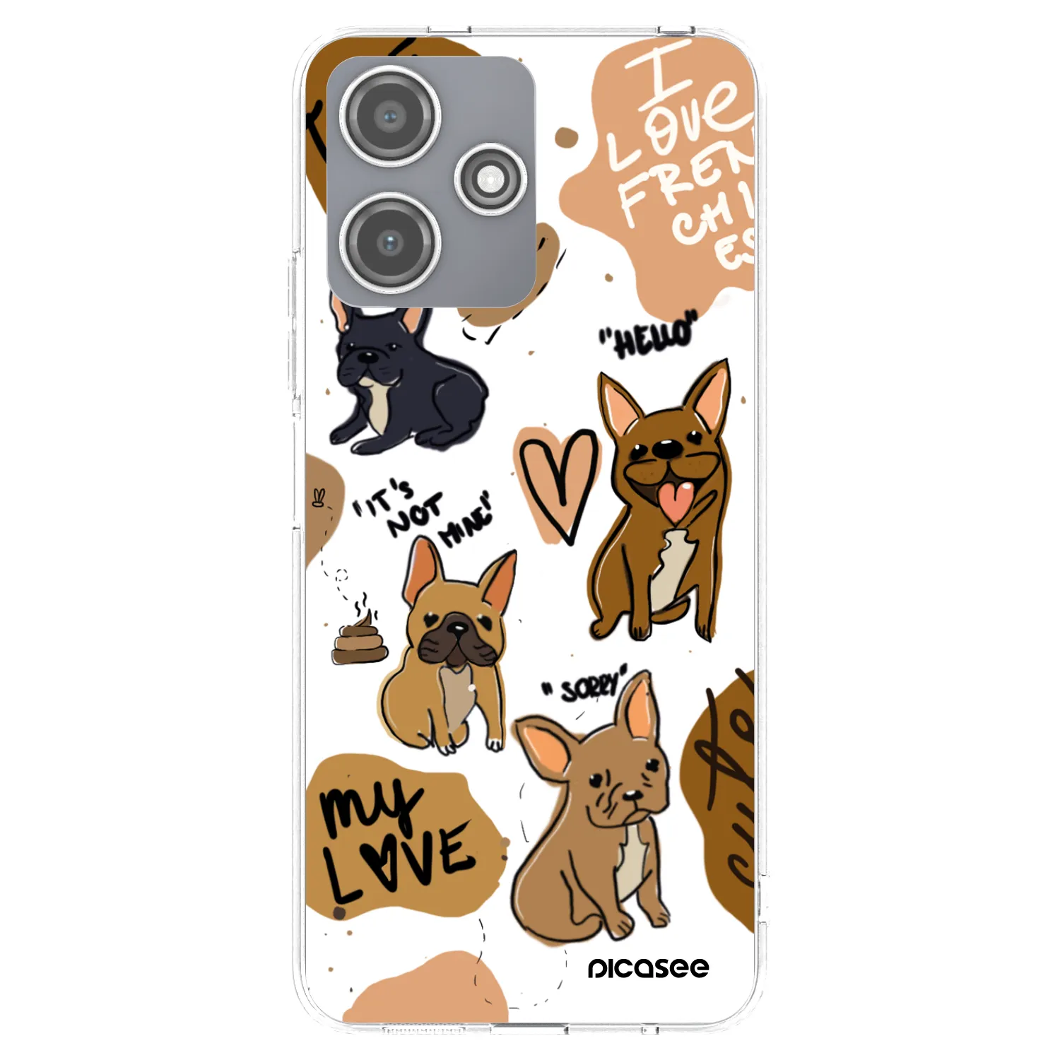 Picasee silikonski prozorni ovitek za Xiaomi Redmi 12 5G - Frenchies