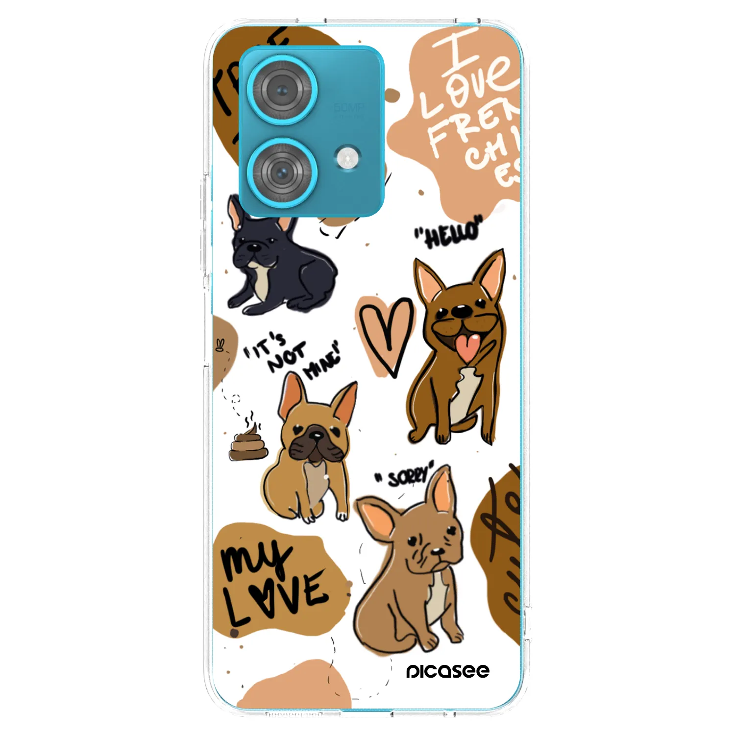Picasee silikonski prozorni ovitek za Motorola Edge 40 Neo - Frenchies