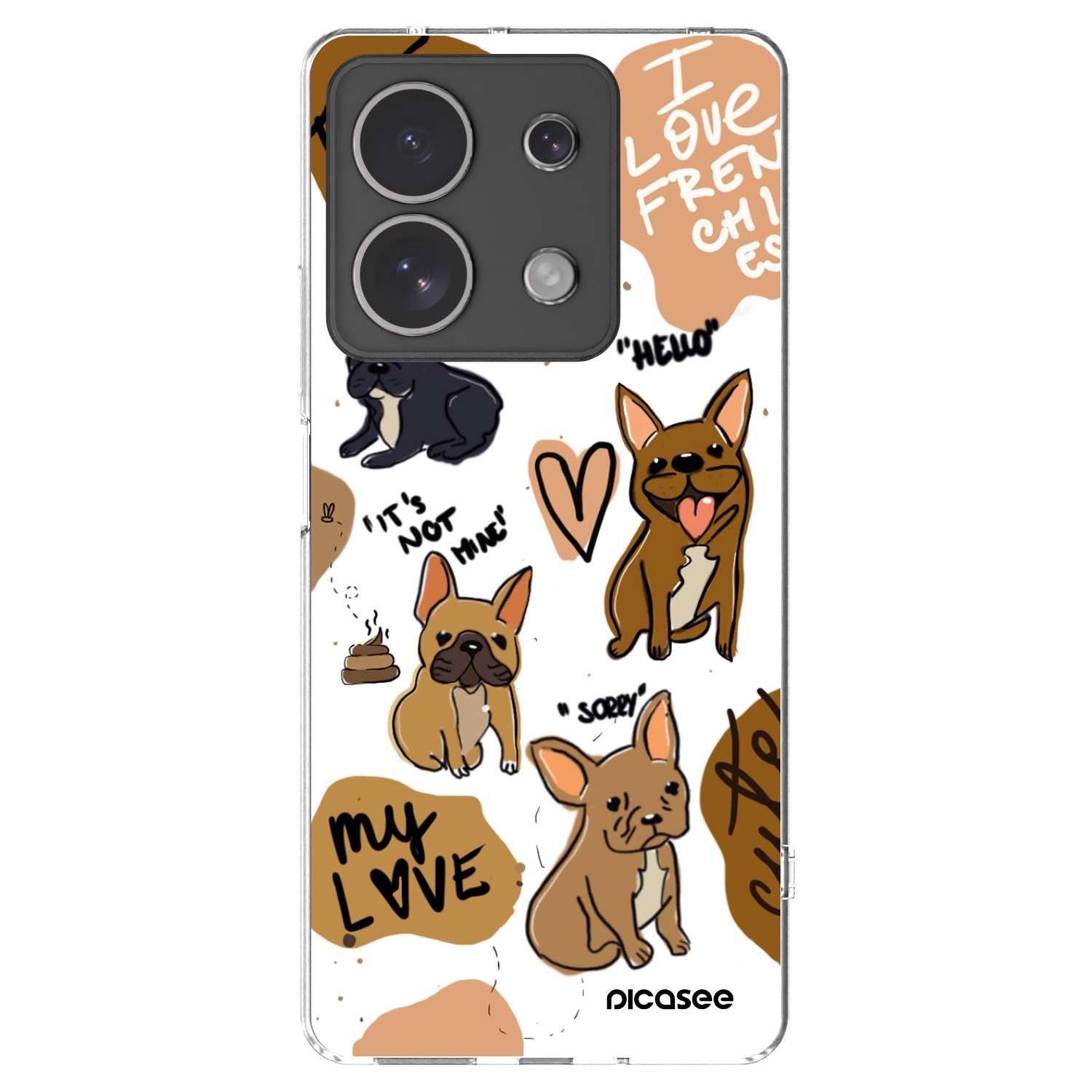 Picasee silikonski prozorni ovitek za Xiaomi Redmi Note 13 4G - Frenchies
