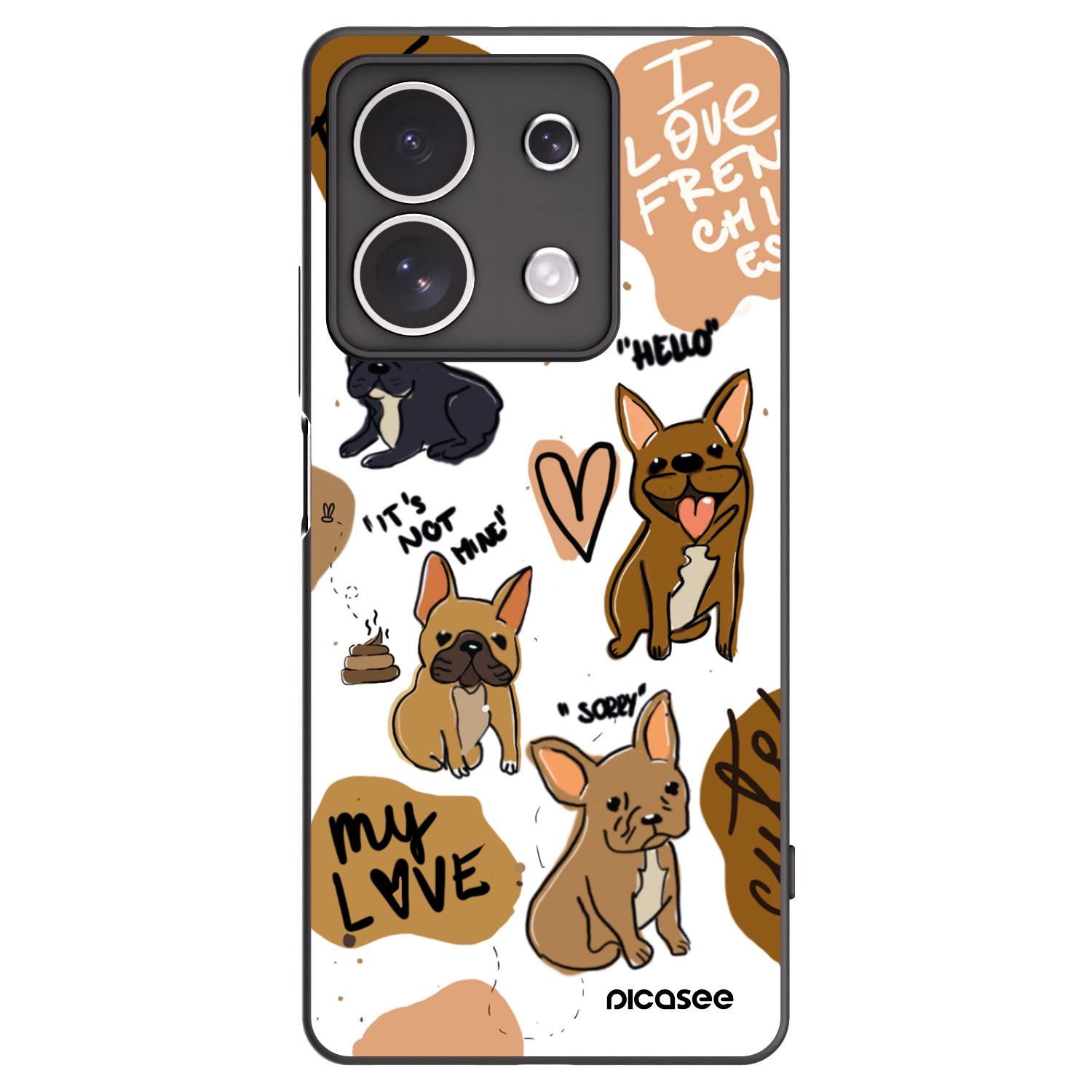 Picasee silikonski črni ovitek za Xiaomi Redmi Note 13 4G - Frenchies