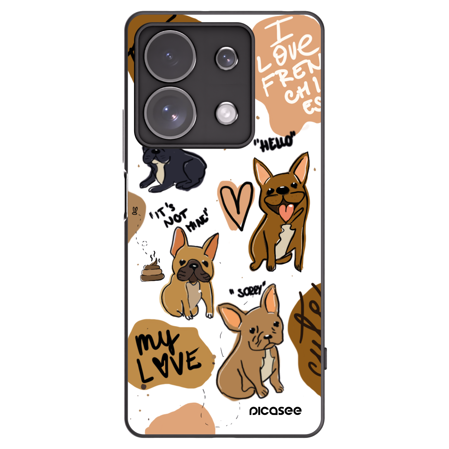 Picasee silikonski črni ovitek za Xiaomi Redmi Note 13 Pro 4G - Frenchies