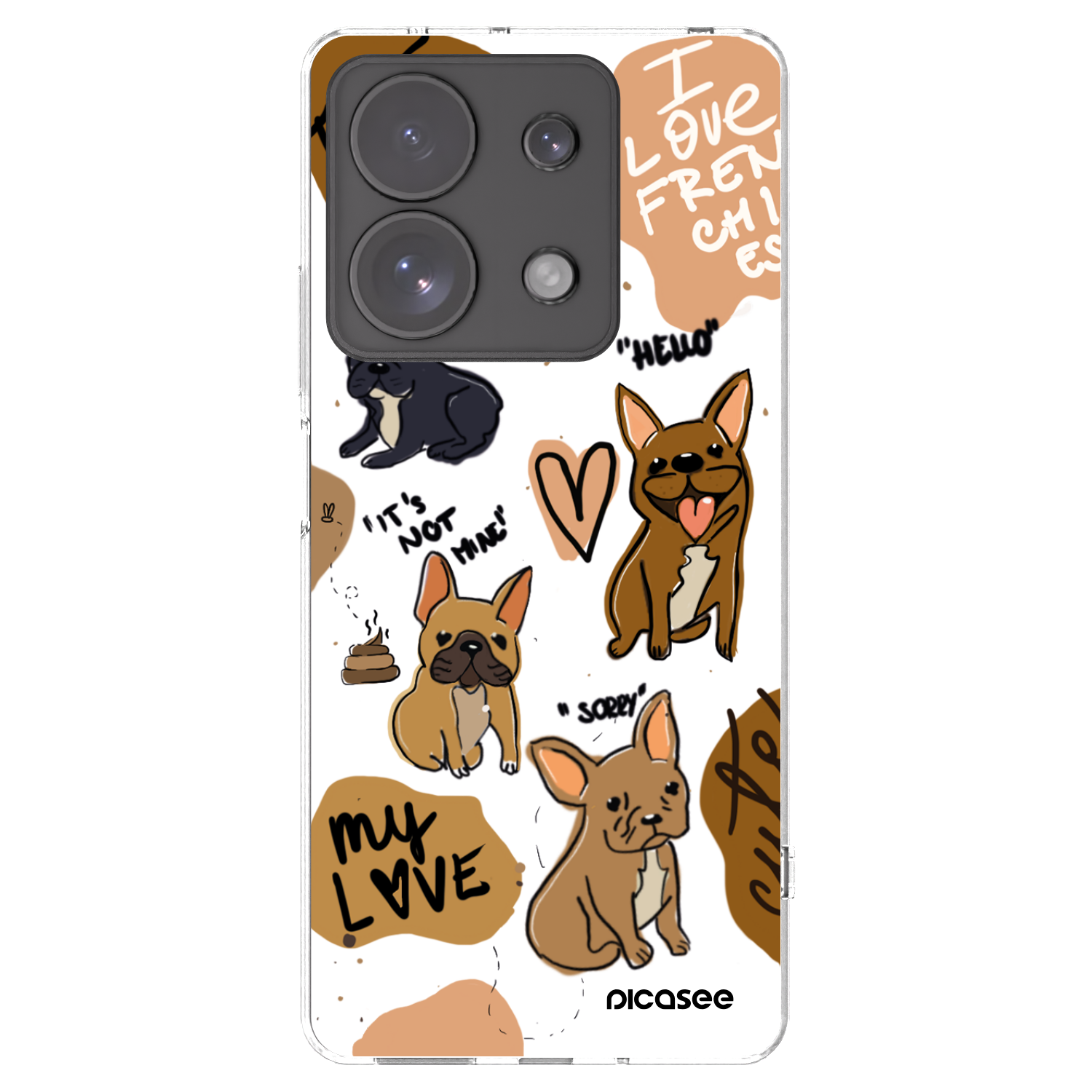 Picasee silikonski prozorni ovitek za Xiaomi Redmi Note 13 Pro 4G - Frenchies