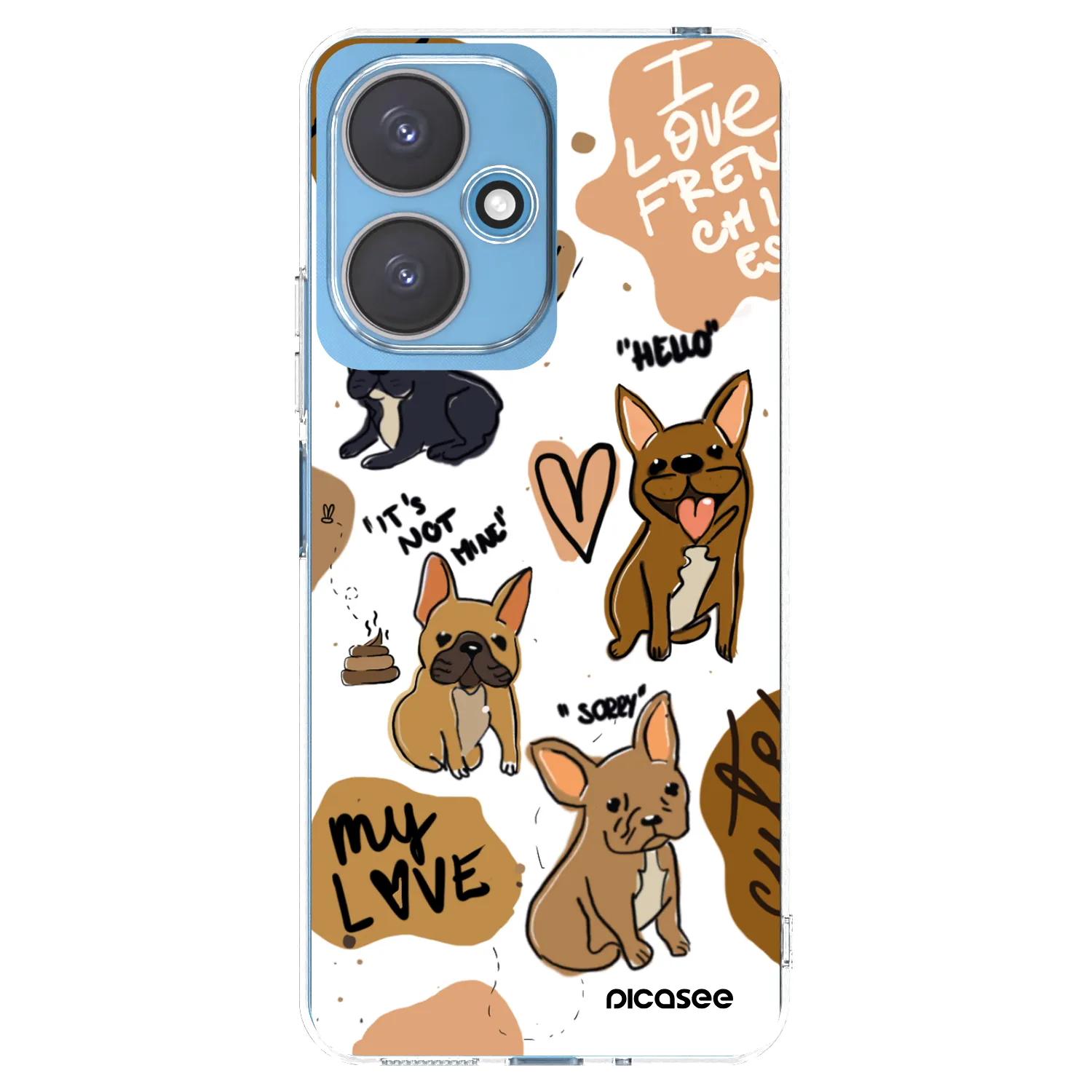 Picasee silikonski prozorni ovitek za Xiaomi Redmi 13C 5G - Frenchies