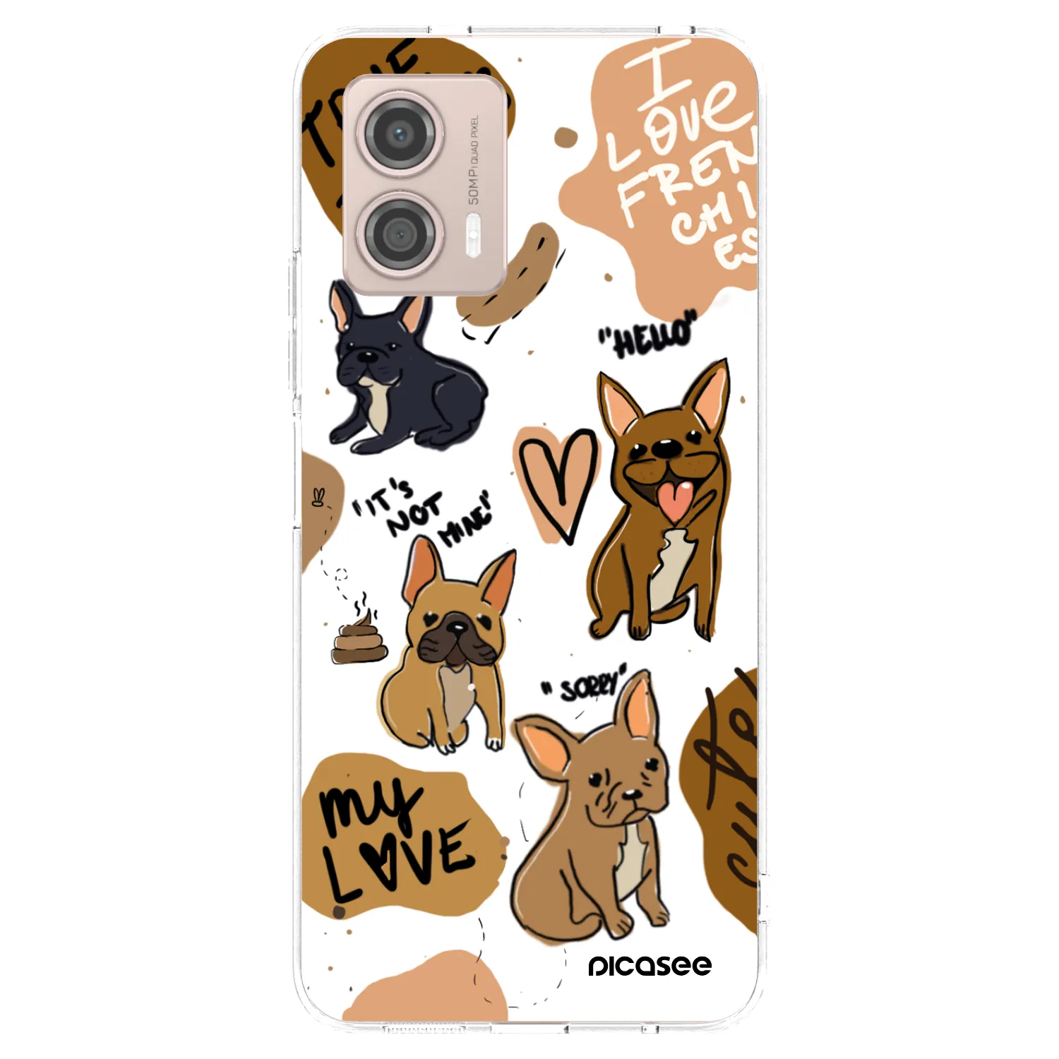 Picasee silikonski prozorni ovitek za Motorola Moto G53 5G - Frenchies