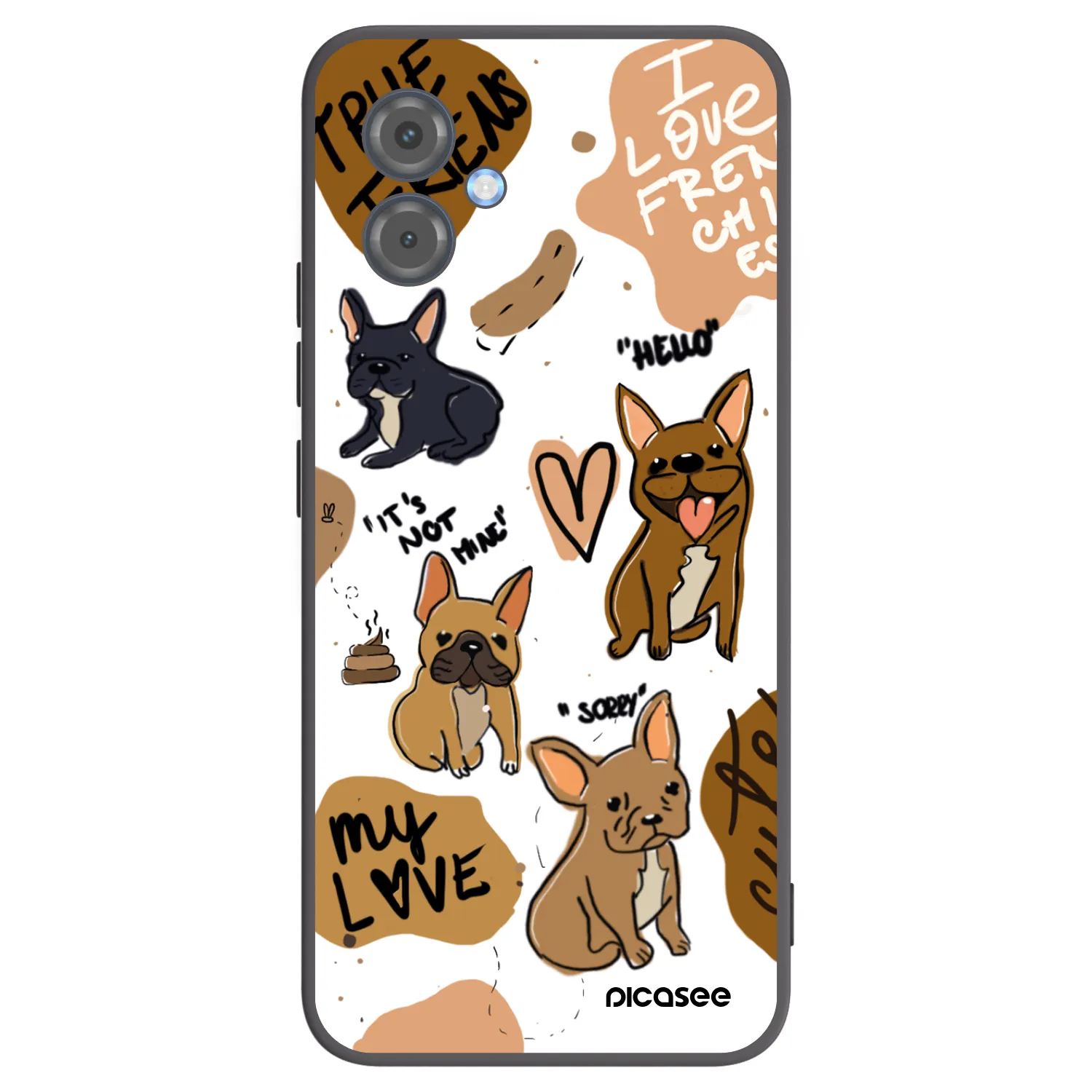 Picasee silikonski črni ovitek za Motorola Moto G14 - Frenchies