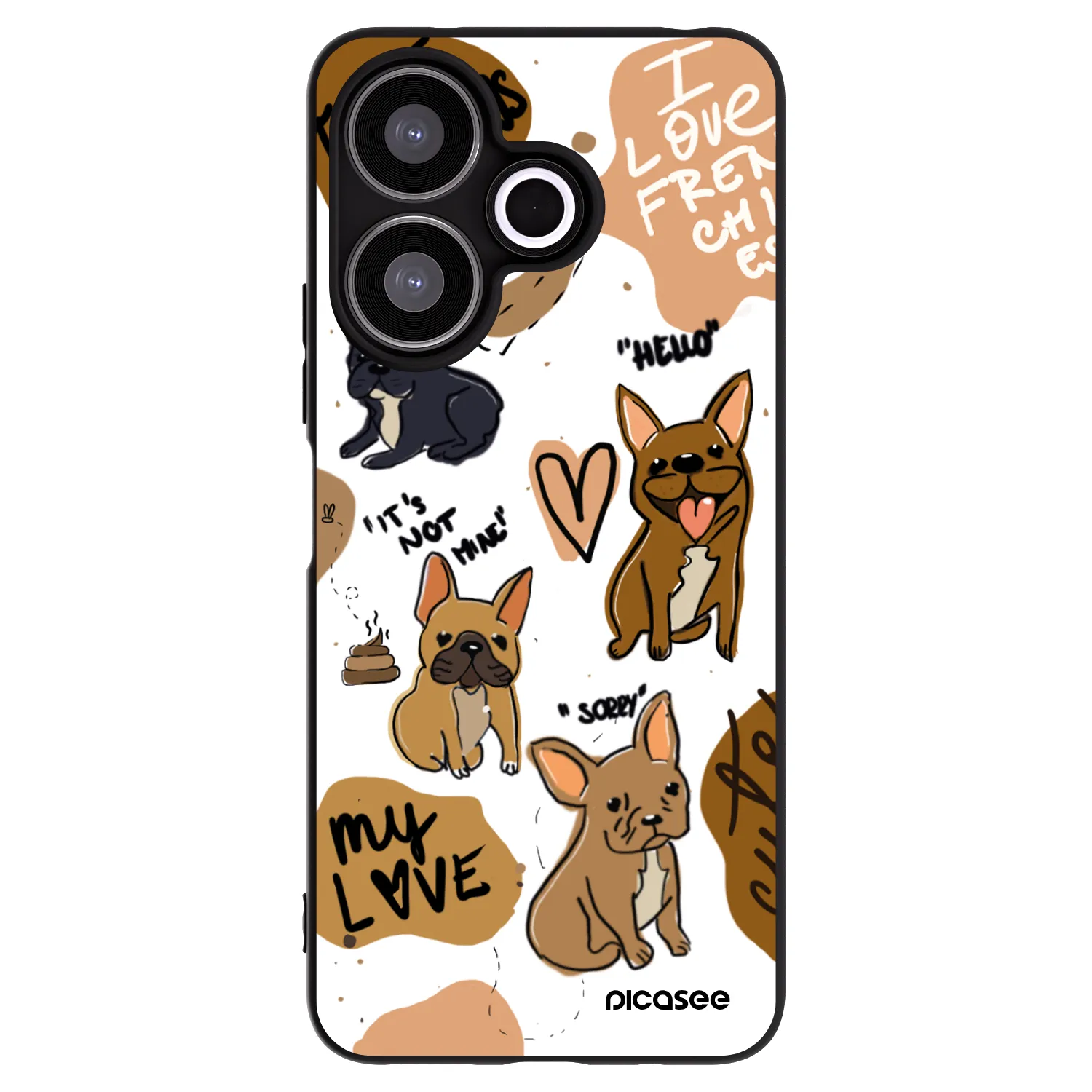 Picasee silikonski črni ovitek za Xiaomi Redmi 13 4G - Frenchies
