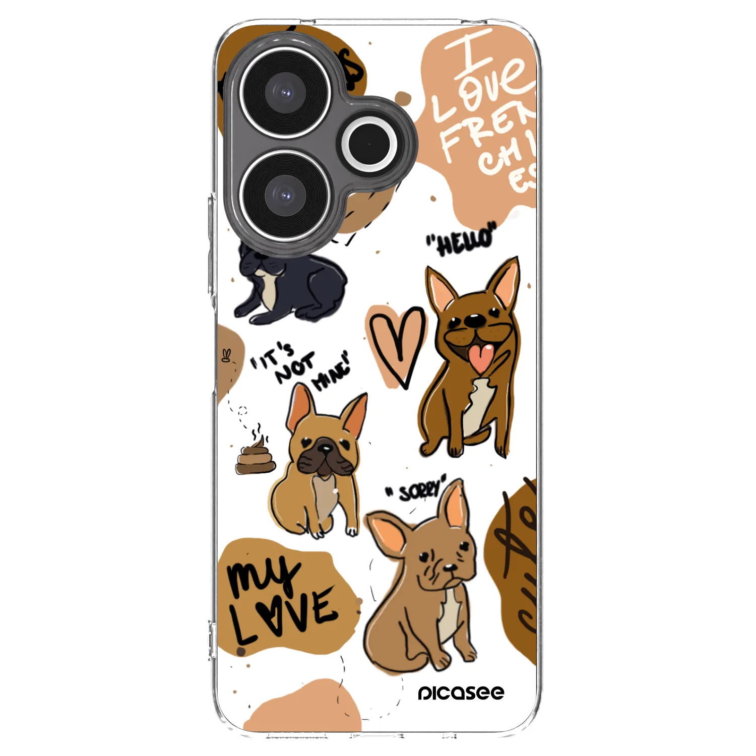 Picasee silikonski prozorni ovitek za Xiaomi Redmi 13 4G - Frenchies