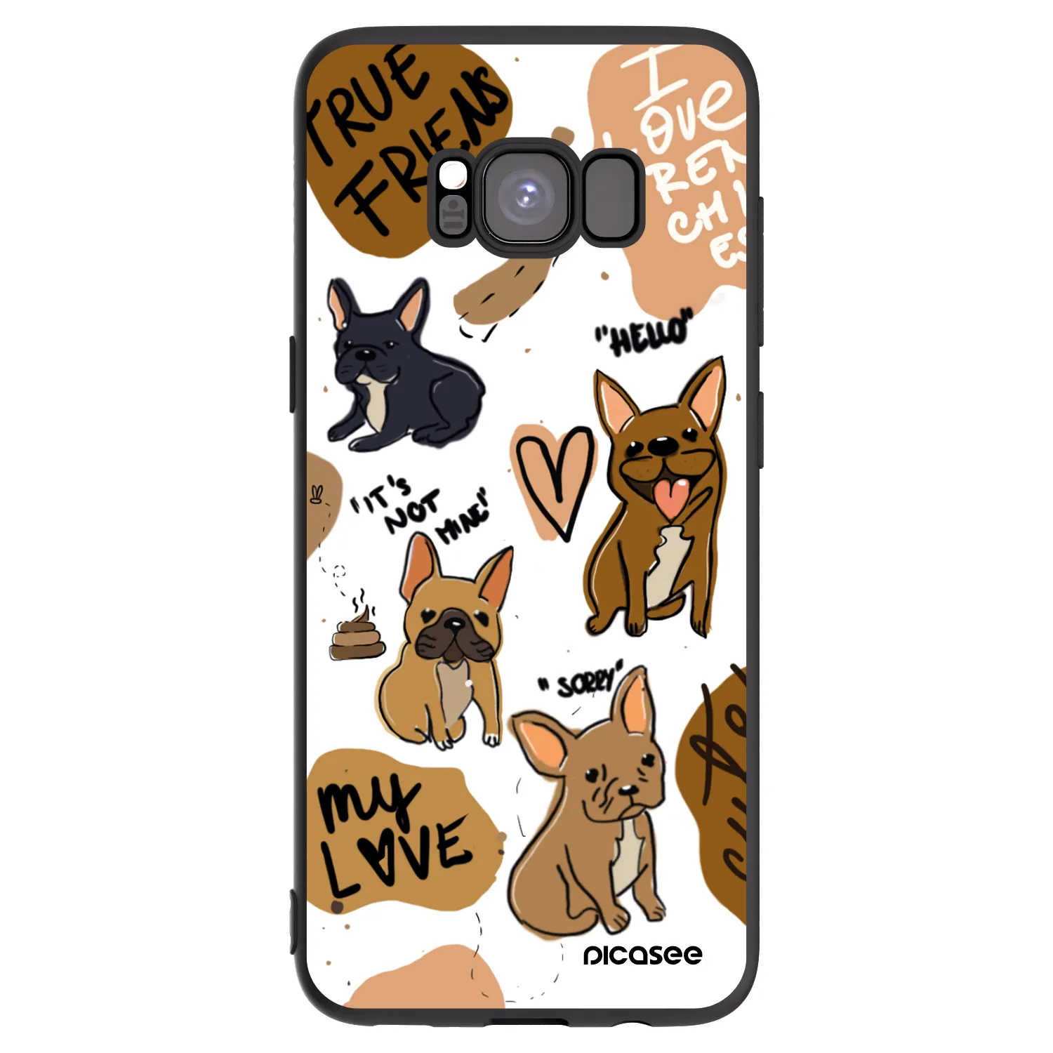 Picasee silikonski črni ovitek za Samsung Galaxy S8 G950F - Frenchies