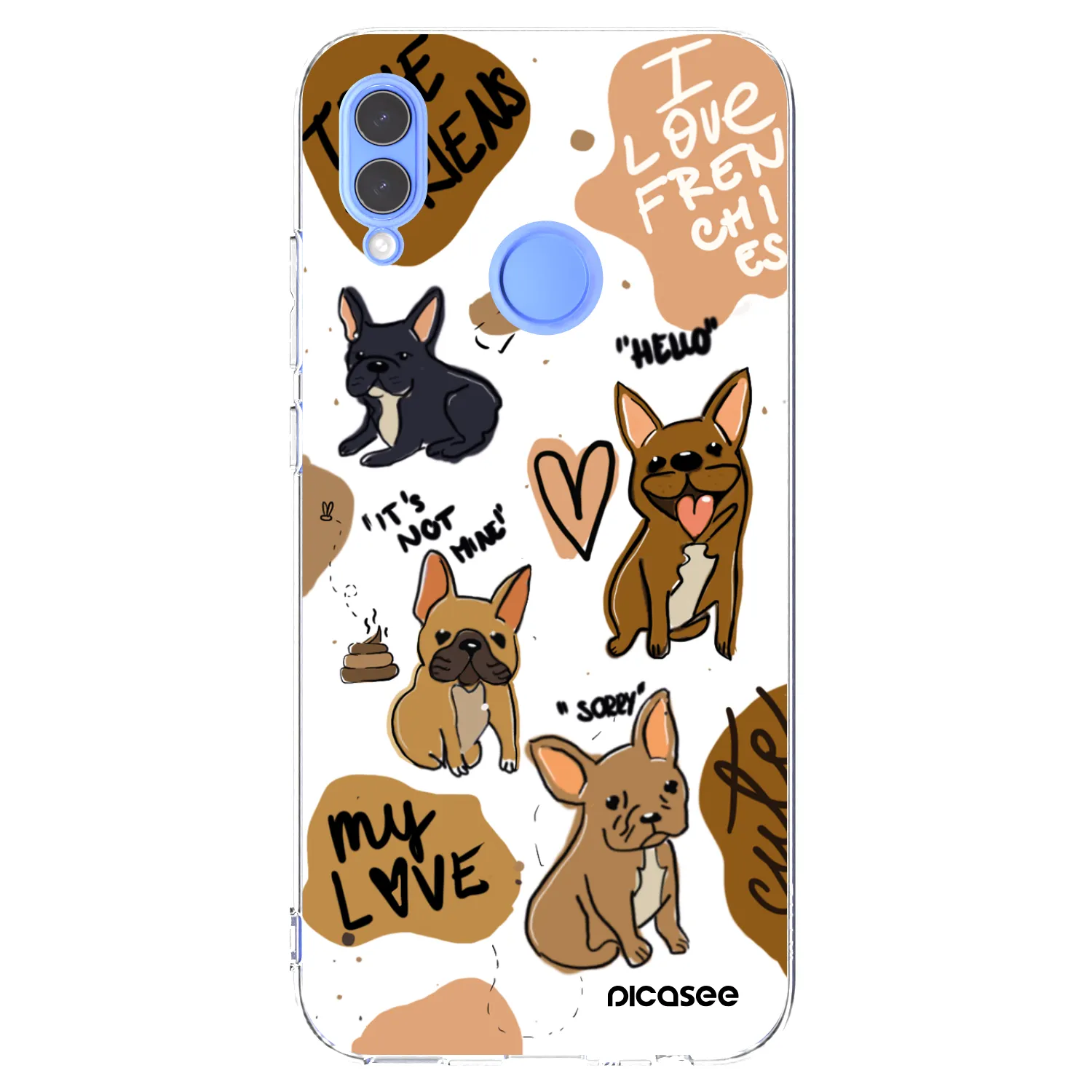 Picasee silikonski prozorni ovitek za Huawei P Smart 2019 - Frenchies