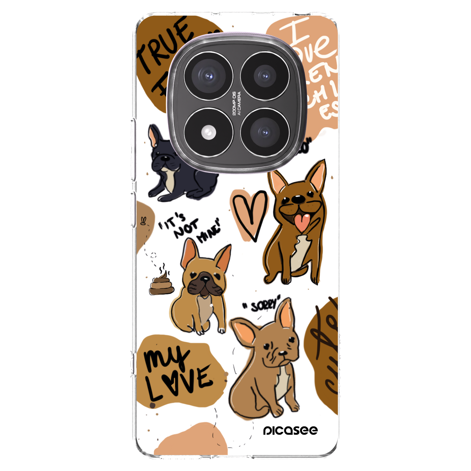 Picasee silikonski prozorni ovitek za Xiaomi Redmi Note 14 Pro+ 5G - Frenchies