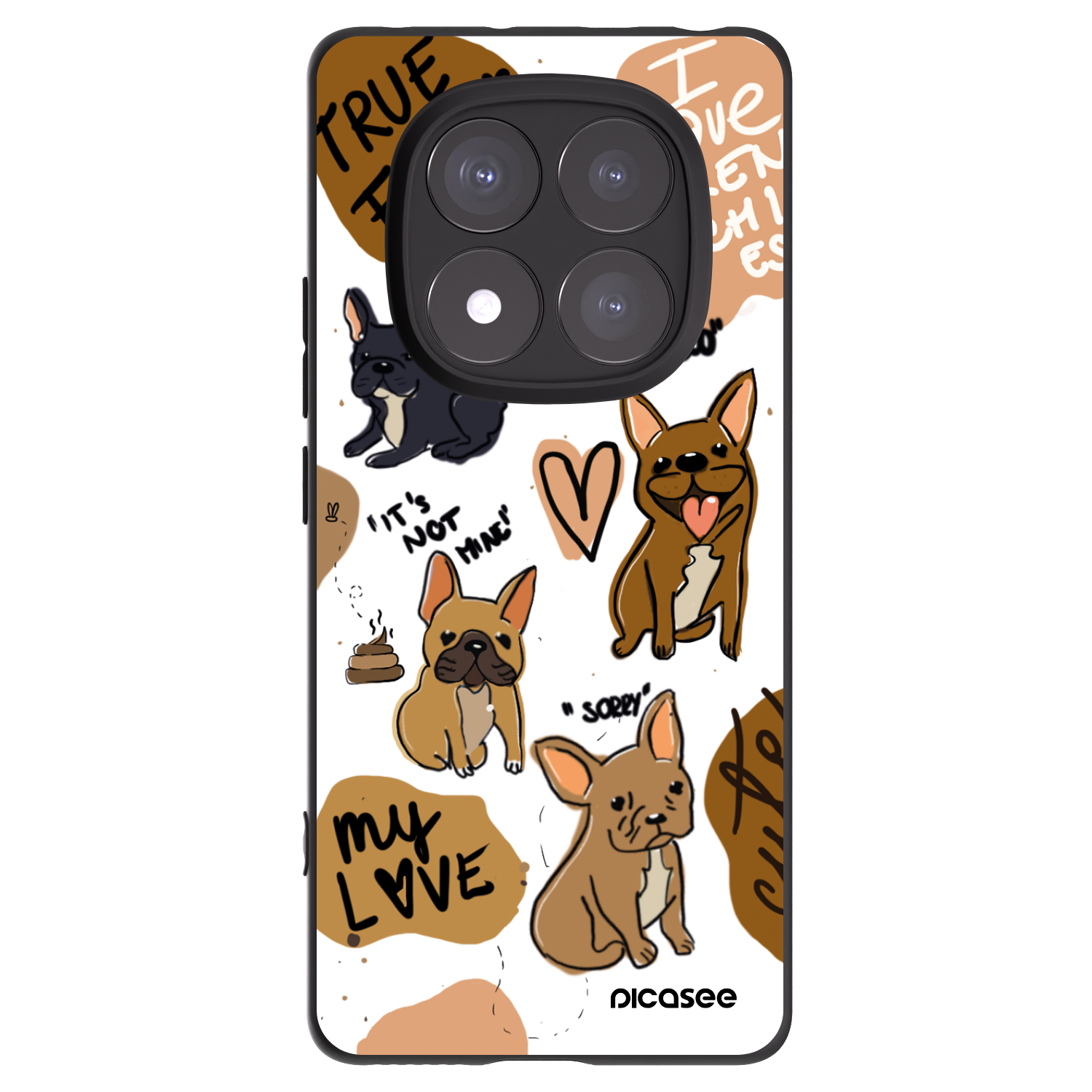 Picasee silikonski črni ovitek za Xiaomi Redmi Note 14 Pro 5G - Frenchies