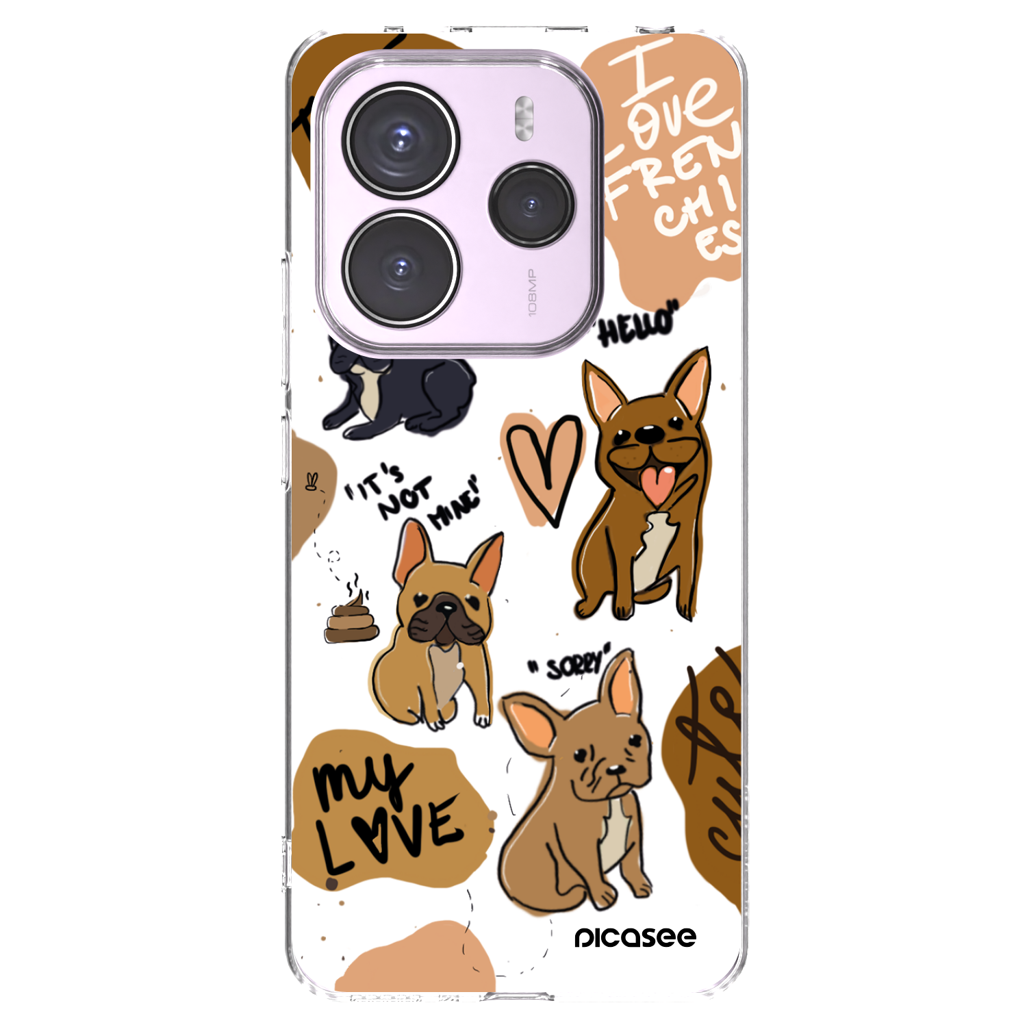 Picasee silikonski prozorni ovitek za Xiaomi Redmi Note 14 5G - Frenchies