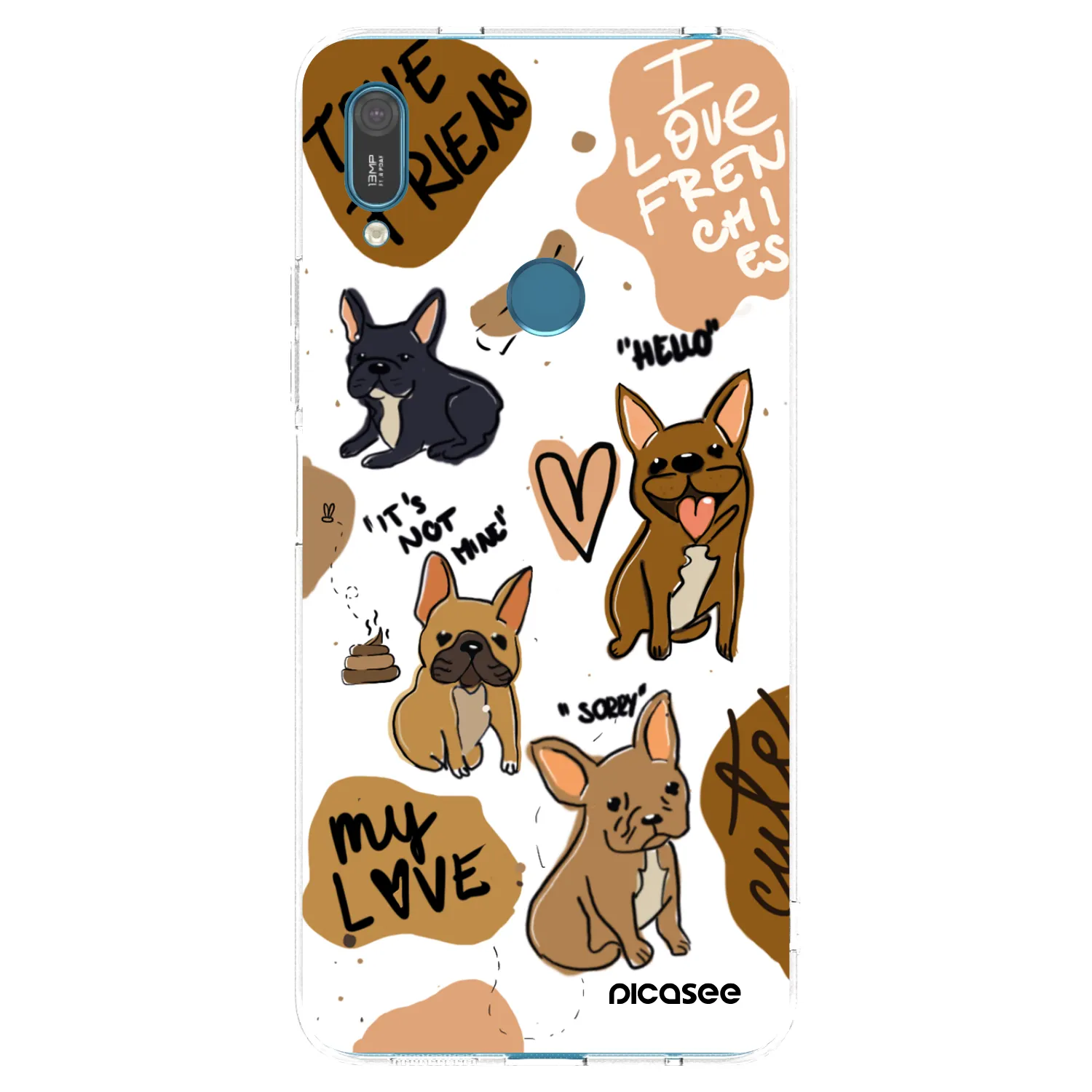 Picasee silikonski prozorni ovitek za Huawei Y7 2019 - Frenchies