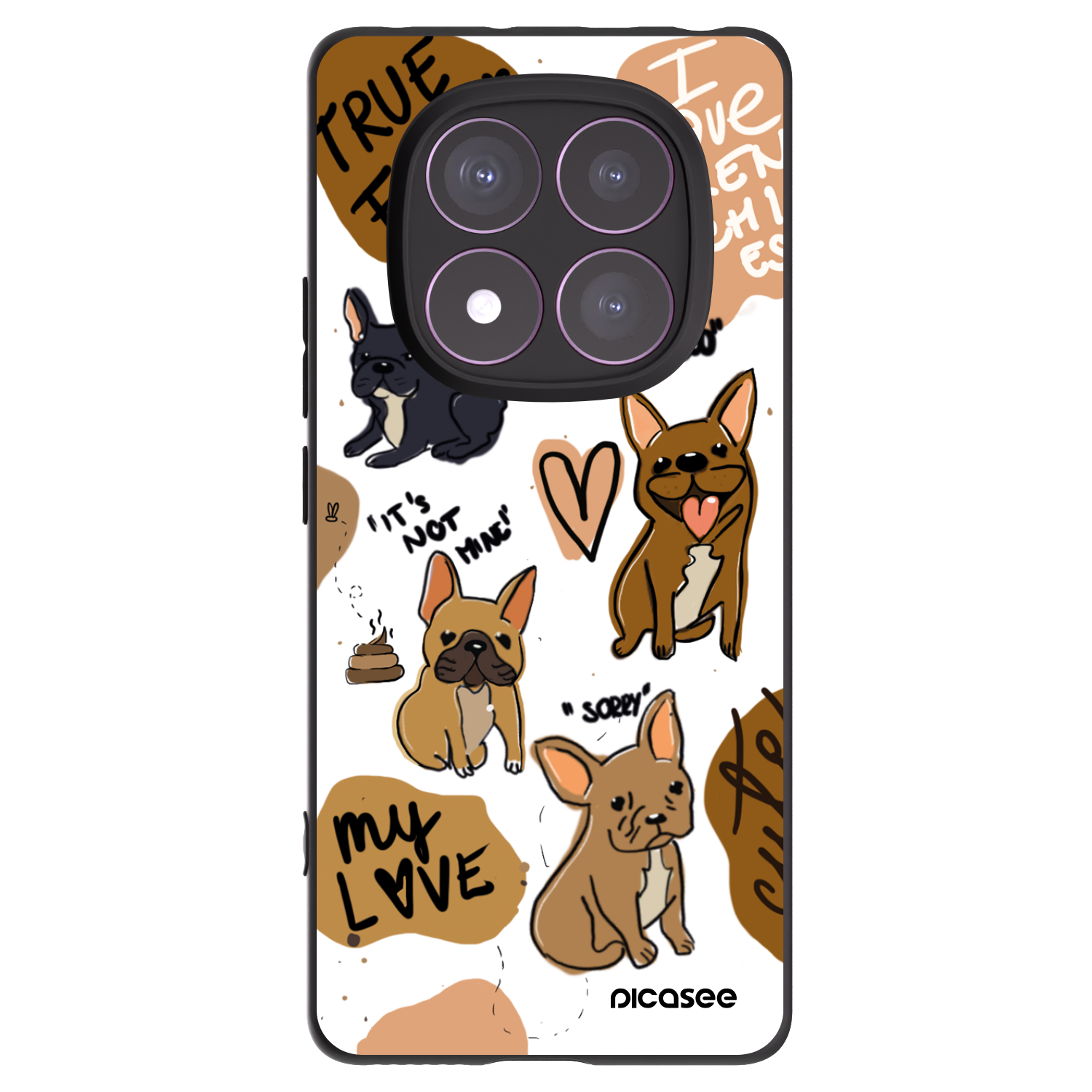 Picasee silikonski črni ovitek za Xiaomi Redmi Note 14 Pro 4G - Frenchies