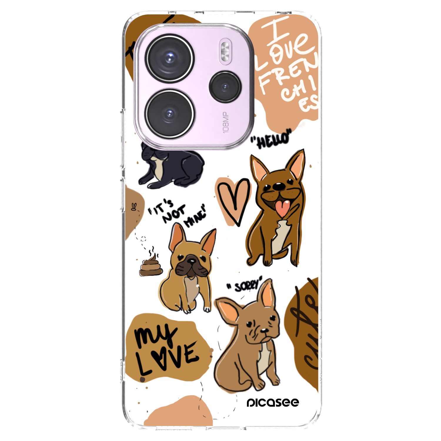 Picasee silikonski prozorni ovitek za Xiaomi Redmi Note 14 4G - Frenchies
