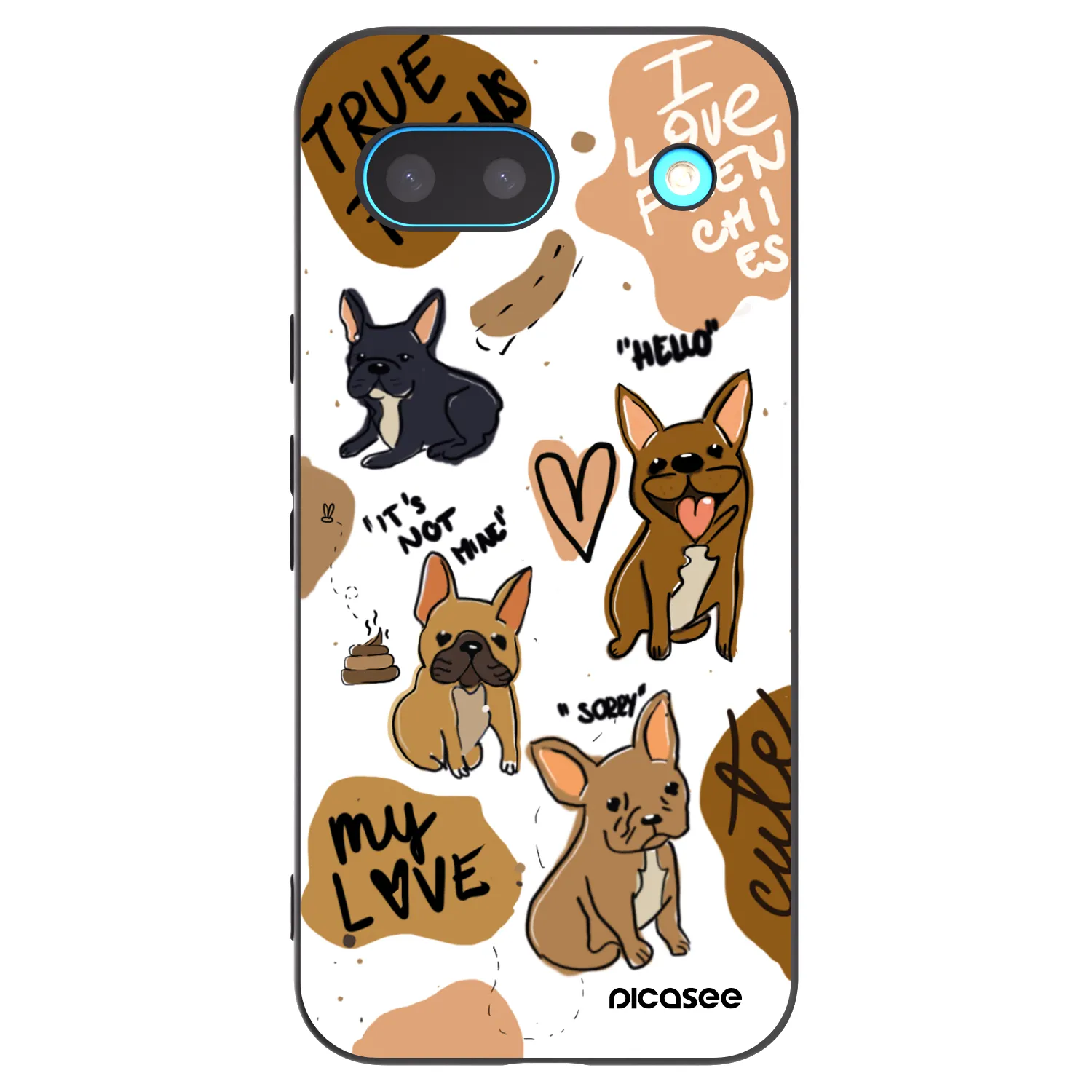 Picasee silikonski črni ovitek za Google Pixel 8a - Frenchies