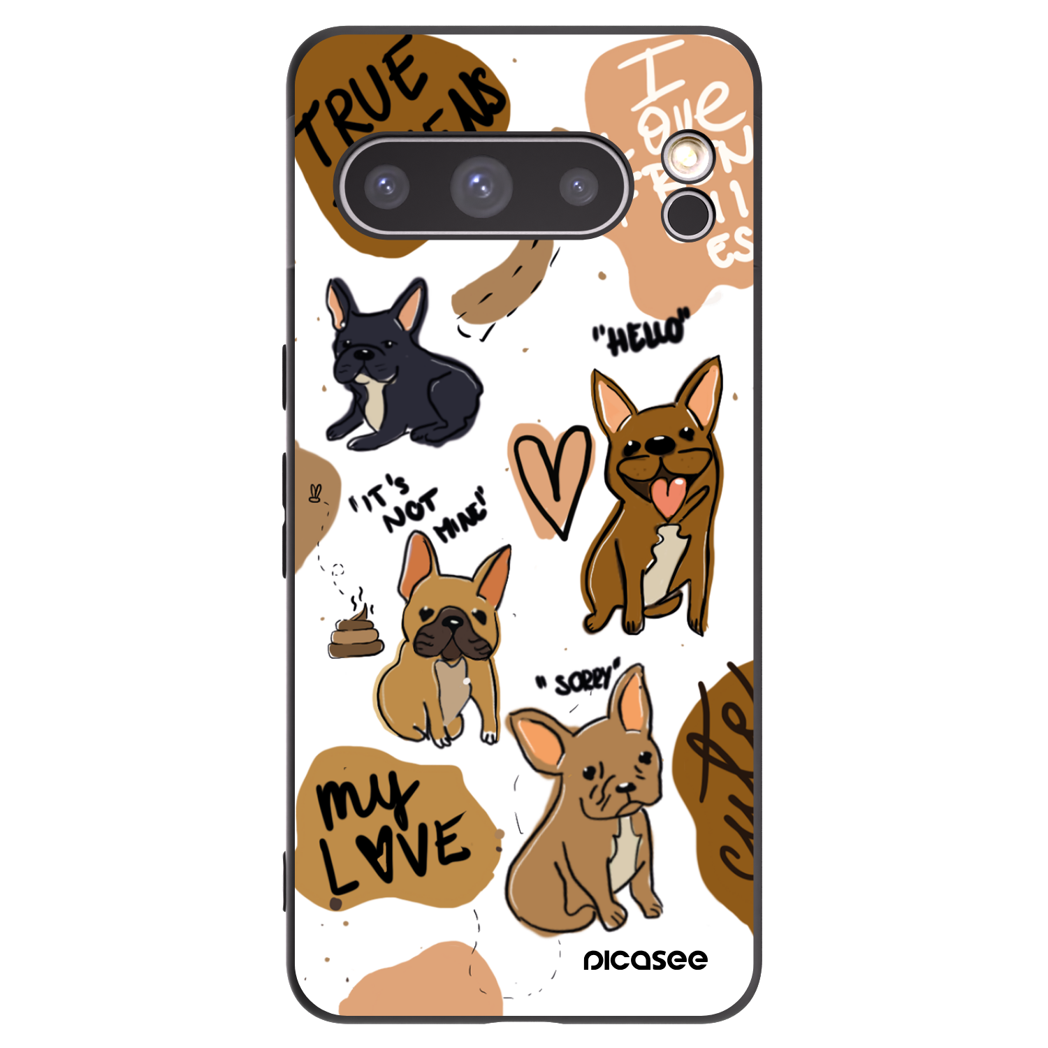 Picasee silikonski črni ovitek za Google Pixel 8 Pro - Frenchies