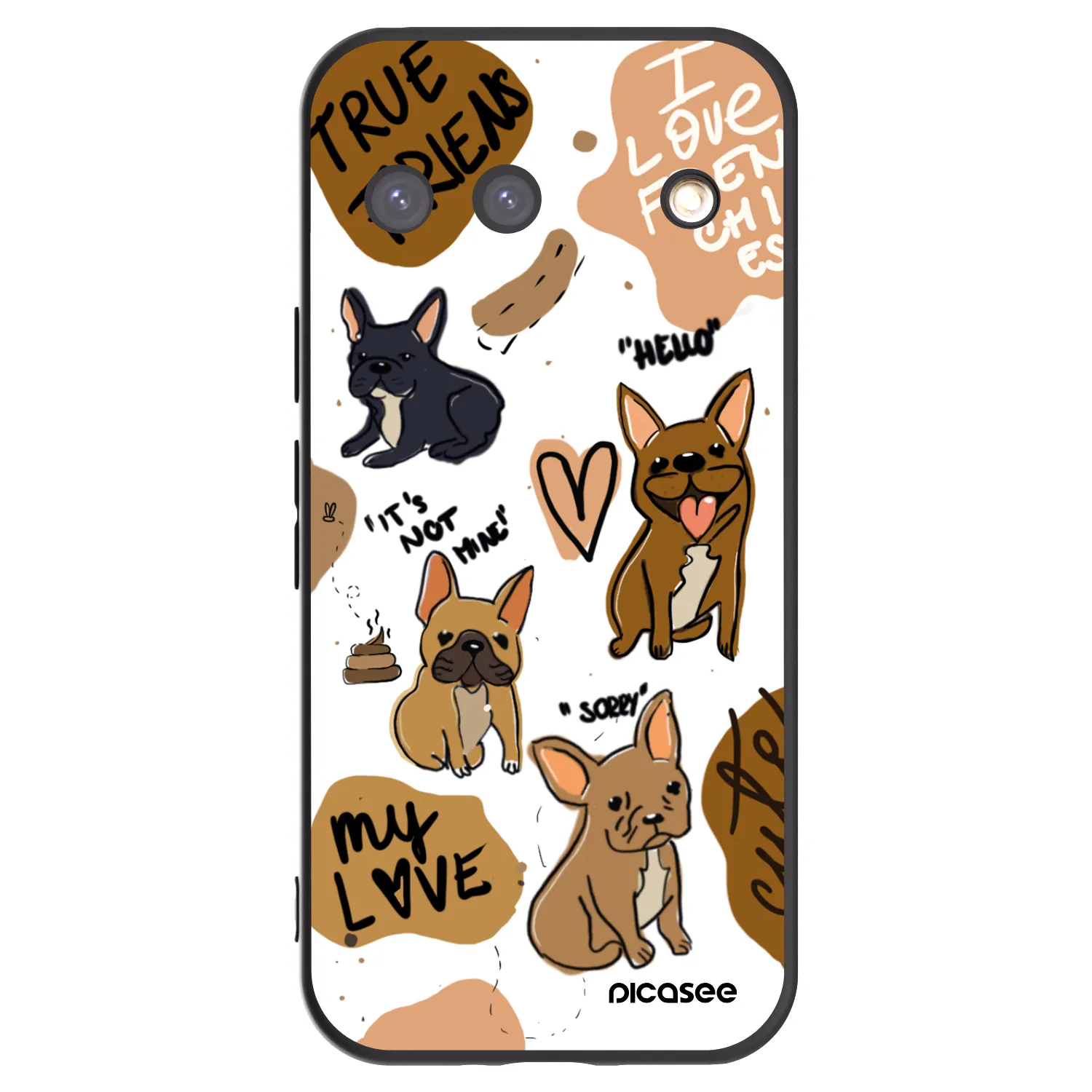 Picasee silikonski črni ovitek za Google Pixel 9 - Frenchies