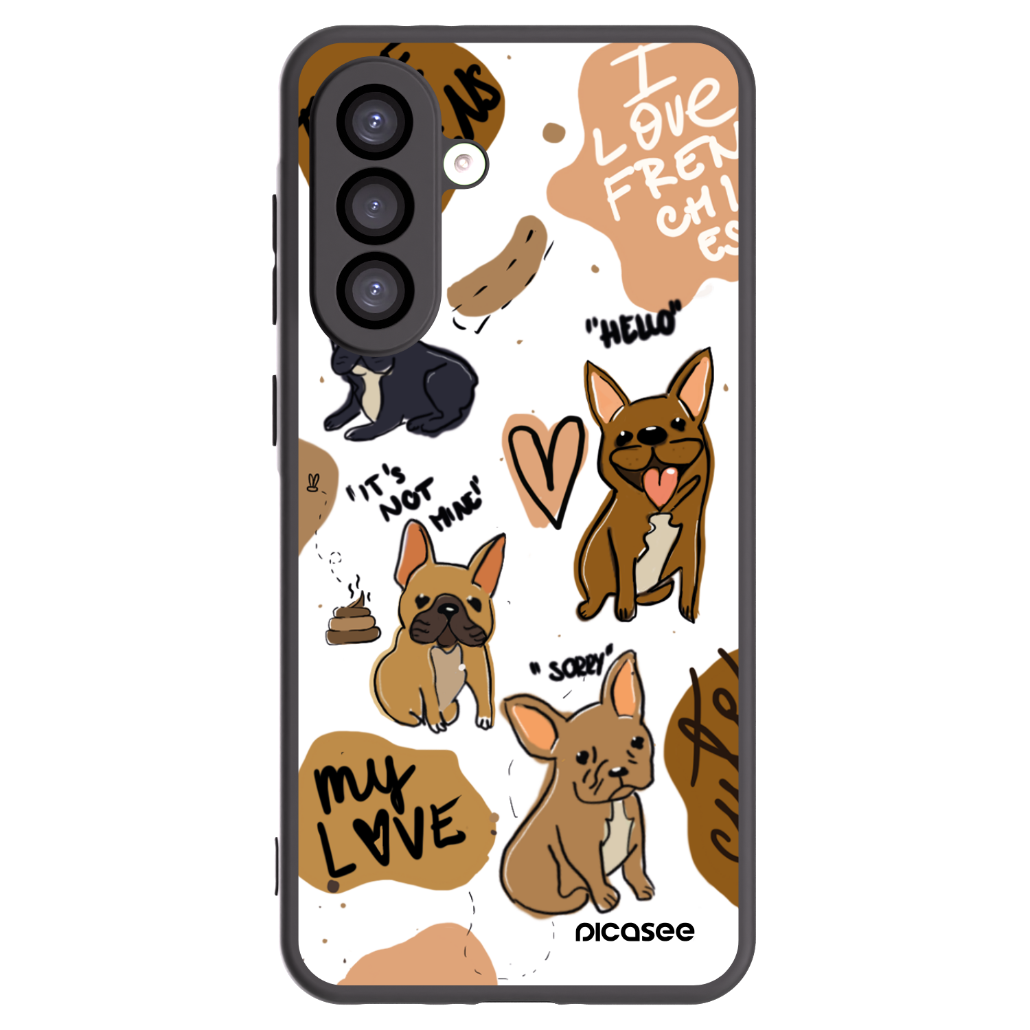 Picasee silikonski črni ovitek za Samsung Galaxy A26 5G A266B - Frenchies