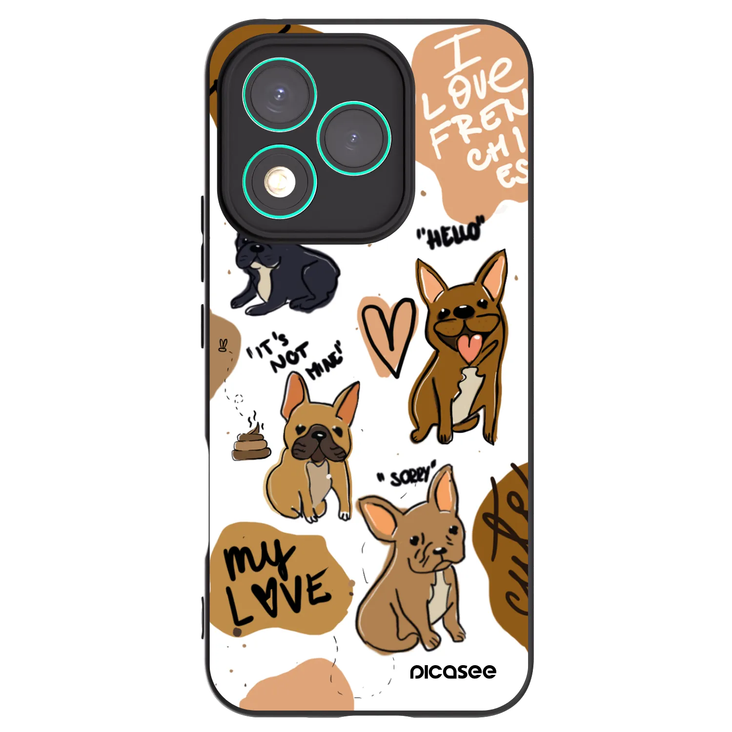 Picasee silikonski črni ovitek za Honor 400 Lite 5G - Frenchies