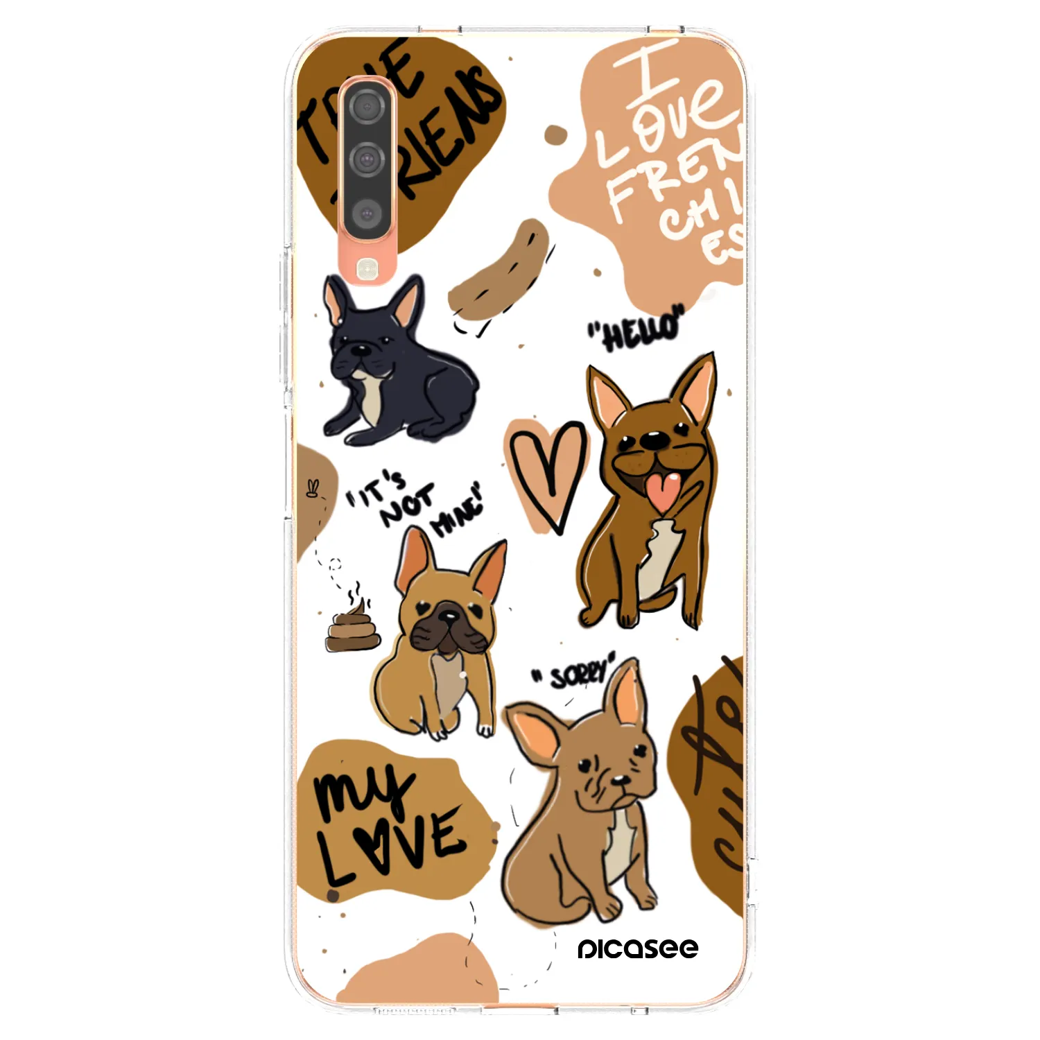 Picasee silikonski prozorni ovitek za Samsung Galaxy A70 A705F - Frenchies