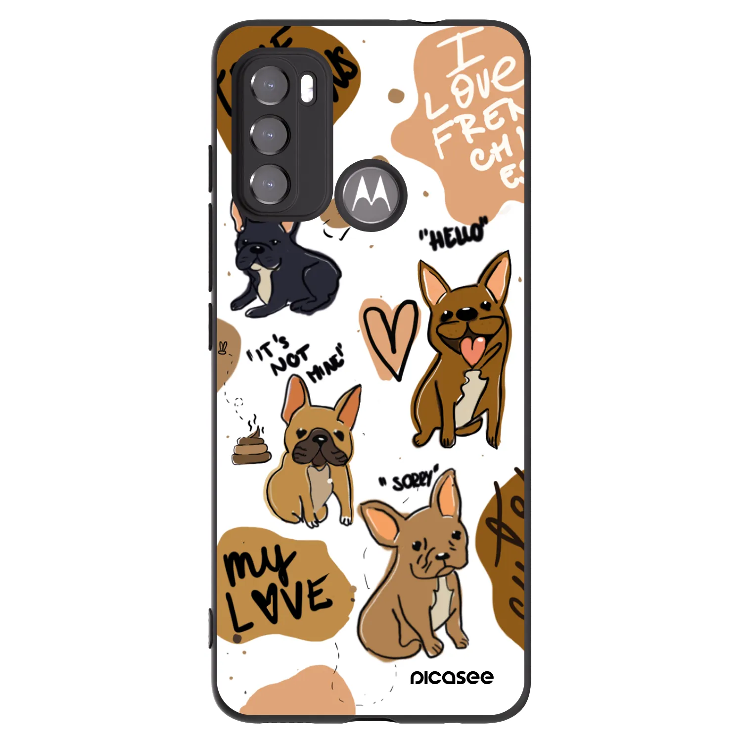 Picasee silikonski črni ovitek za Motorola Edge 60 5G - Frenchies