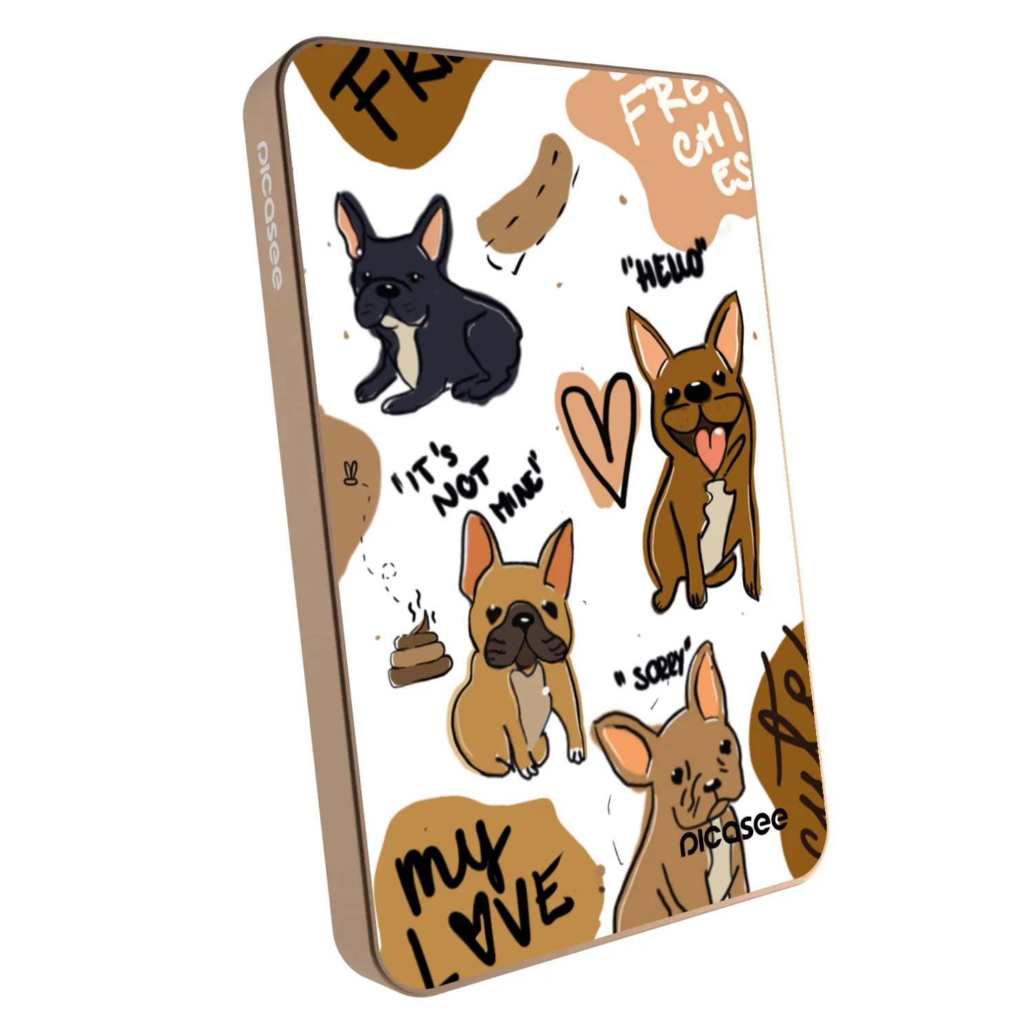 Picasee Prenosna baterija z MagSafe 5 000 mAh Zlati - Frenchies