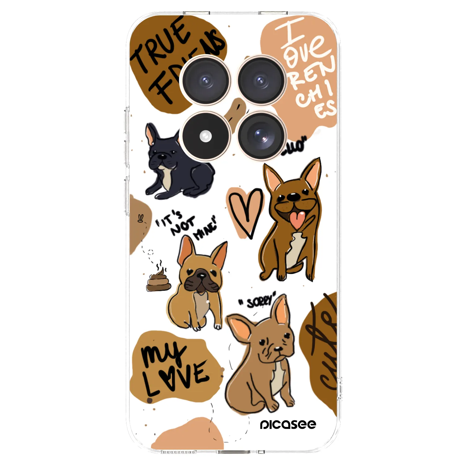 Picasee silikonski prozorni ovitek za Xiaomi Redmi Note 15 Pro 4G - Frenchies