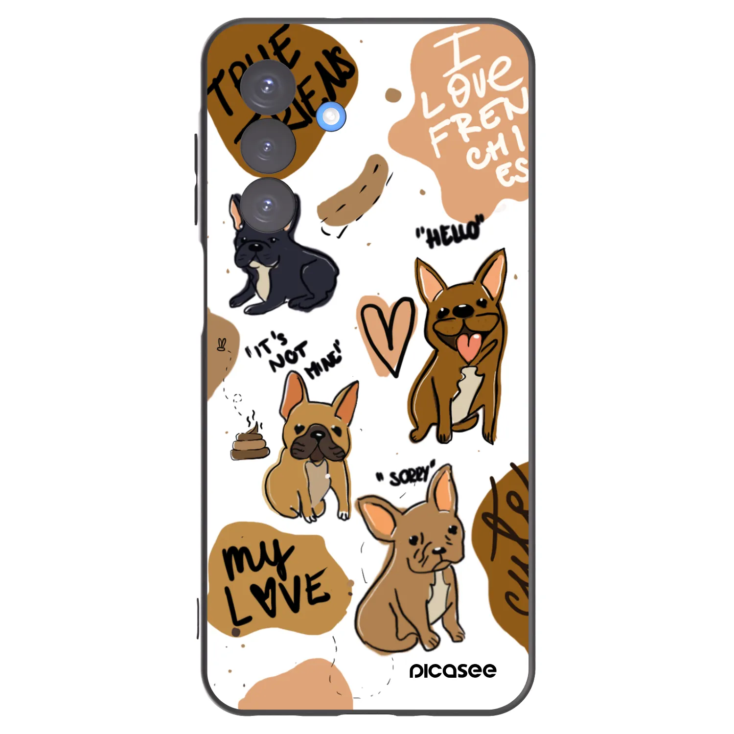 Picasee silikonski črni ovitek za Samsung Galaxy A17 5G - Frenchies