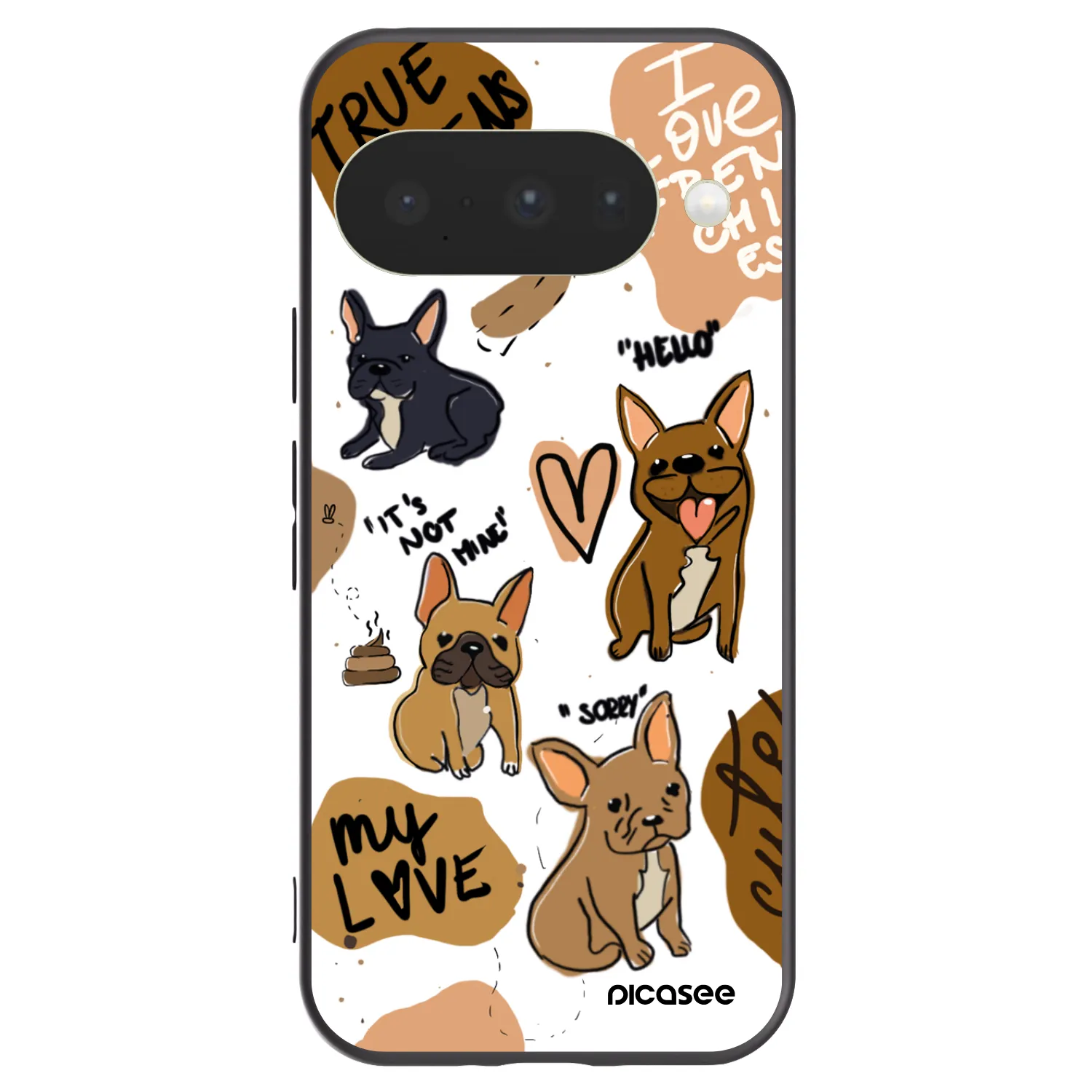 Picasee silikonski črni ovitek za Google Pixel 10 - Frenchies