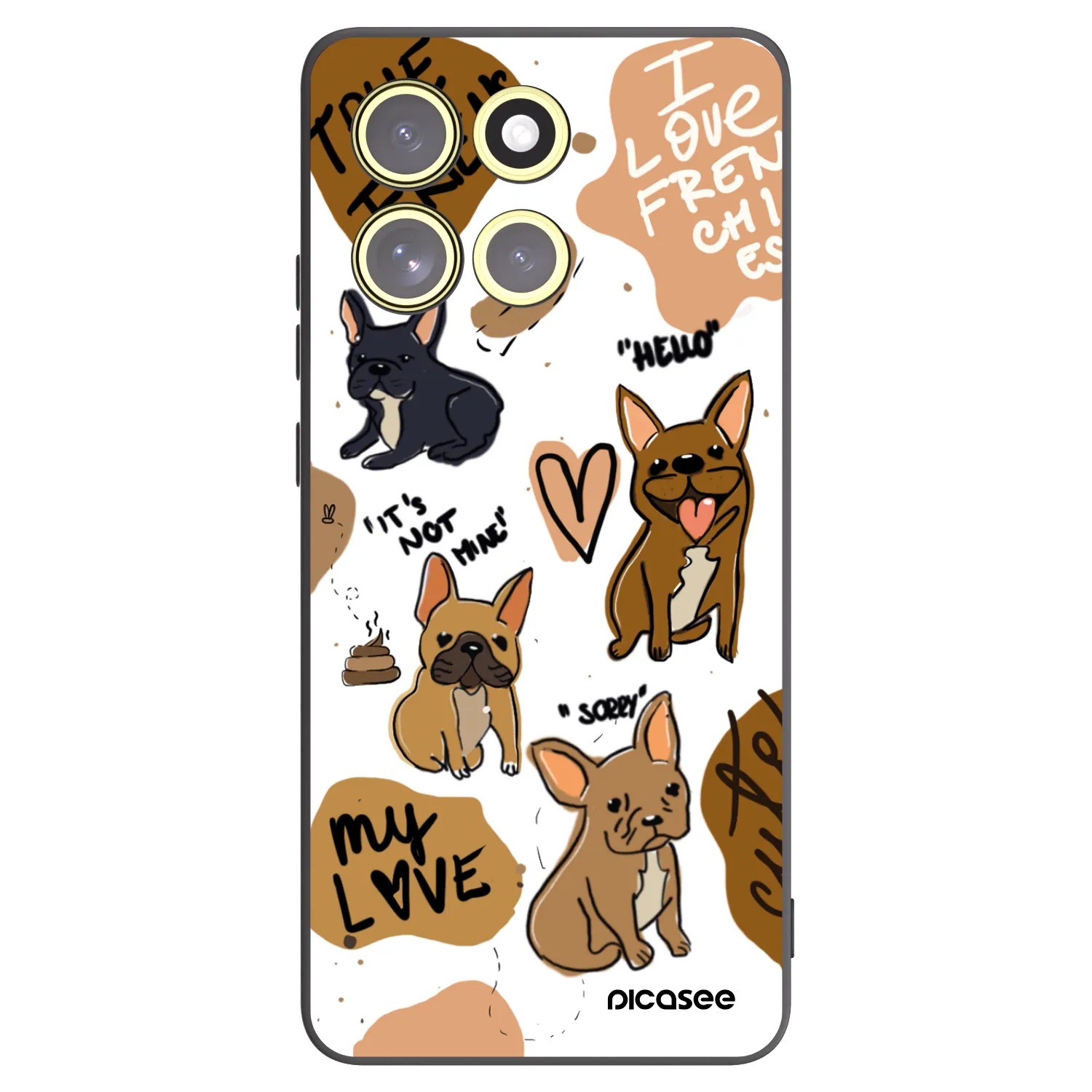 Picasee silikonski črni ovitek za Motorola Moto G86 Power 5G - Frenchies