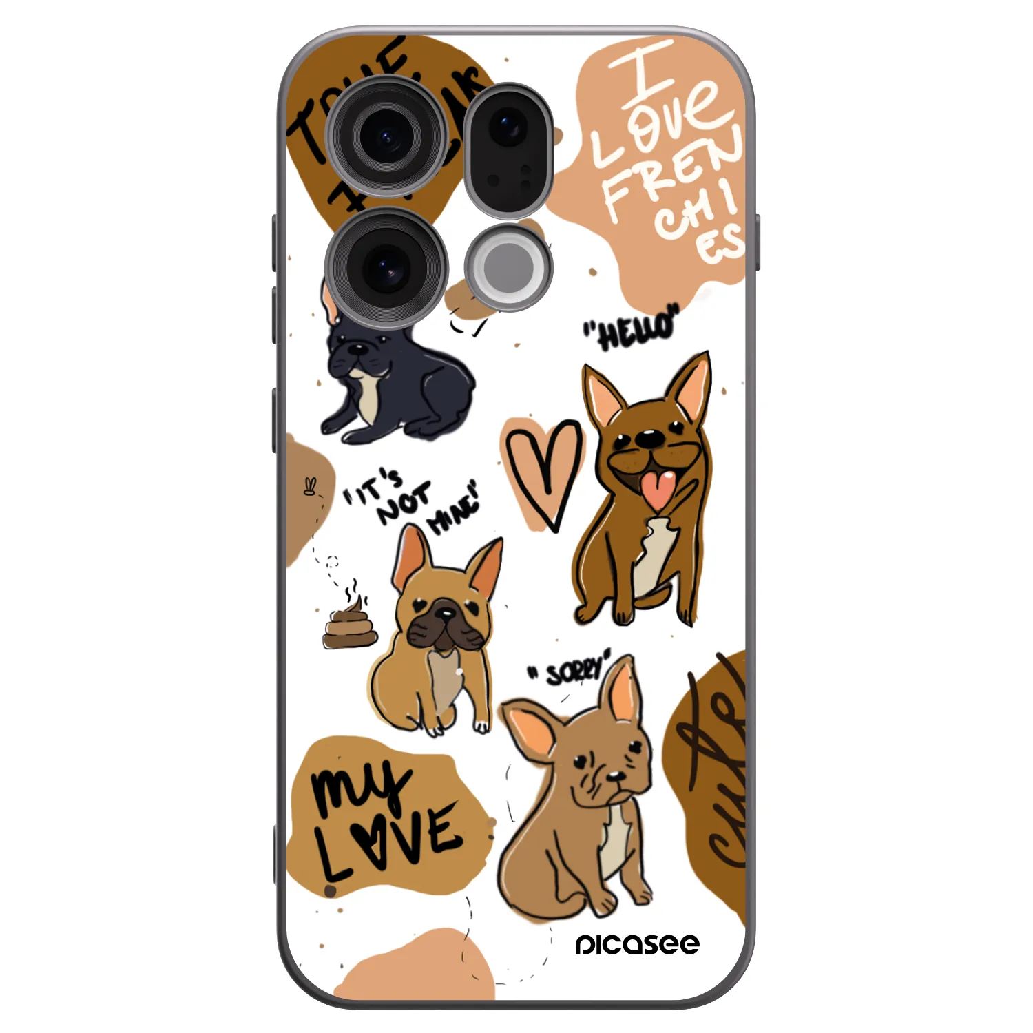 Picasee silikonski črni ovitek za OPPO Find X9 - Frenchies