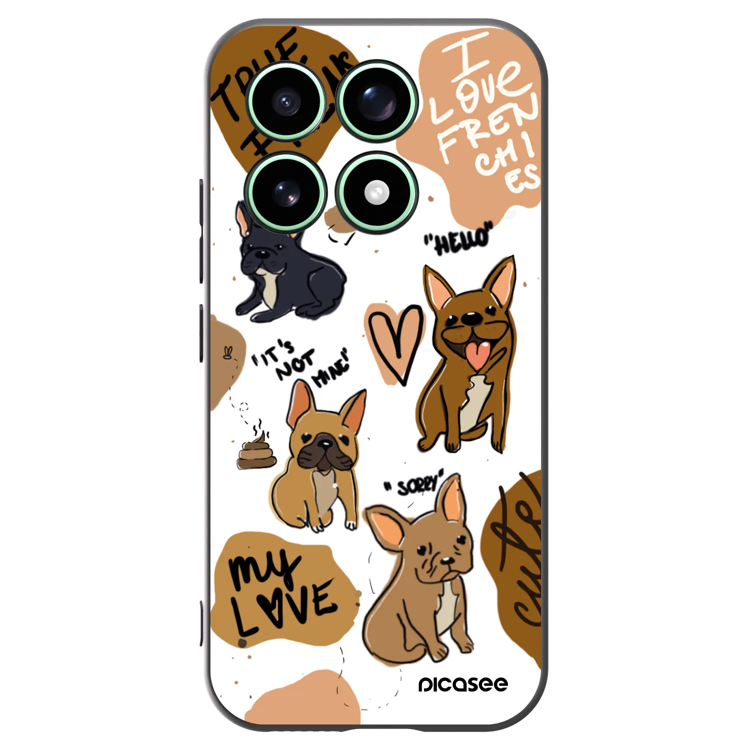 Picasee silikonski črni ovitek za Xiaomi 17 - Frenchies