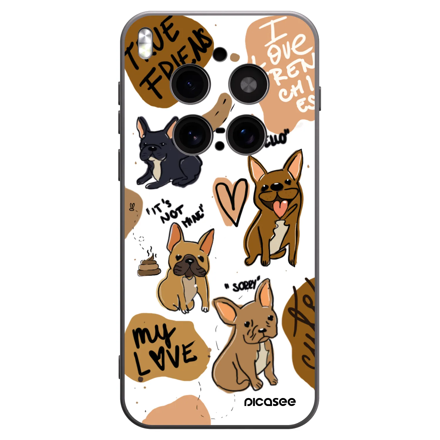Picasee silikonski črni ovitek za Vivo X300 Pro - Frenchies