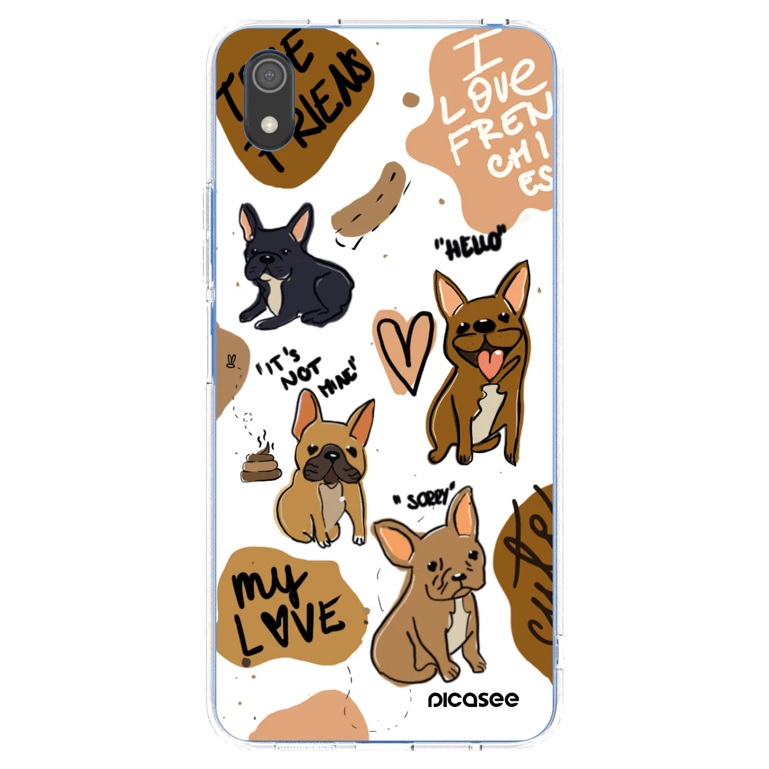 Picasee silikonski prozorni ovitek za Xiaomi Redmi 7A - Frenchies