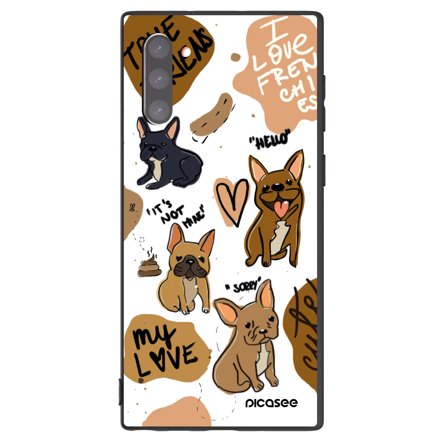 Picasee silikonski črni ovitek za Samsung Galaxy Note 10 N970F - Frenchies