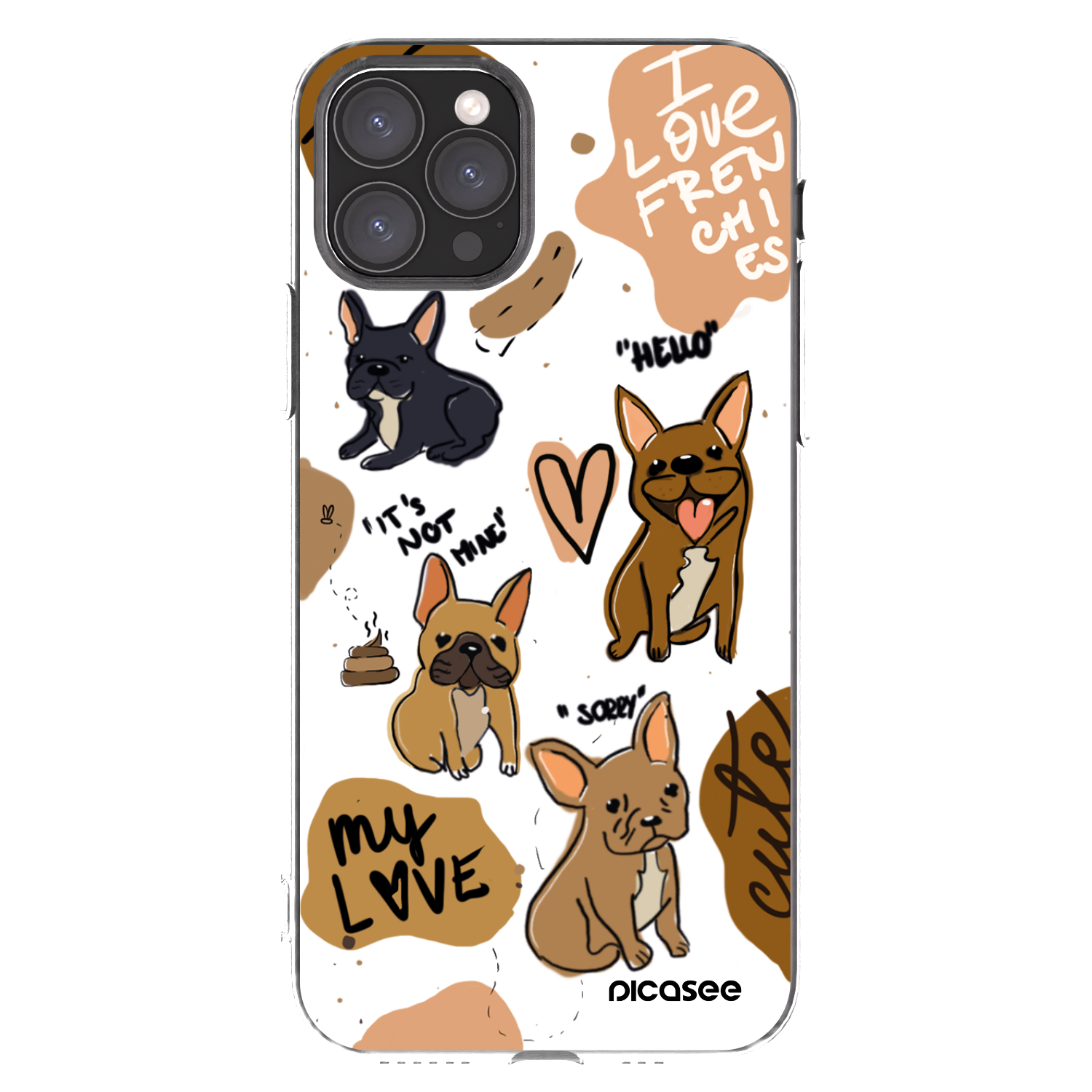 Picasee silikonski prozorni ovitek za Apple iPhone 11 Pro - Frenchies