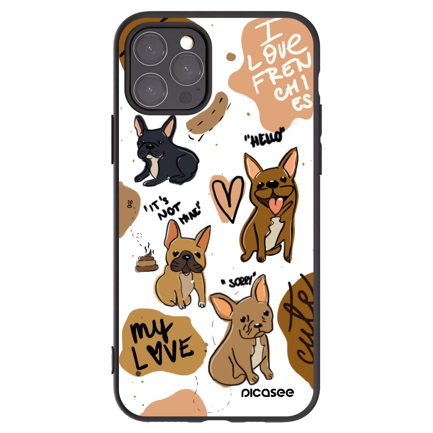 Picasee silikonski črni ovitek za Apple iPhone 11 Pro - Frenchies