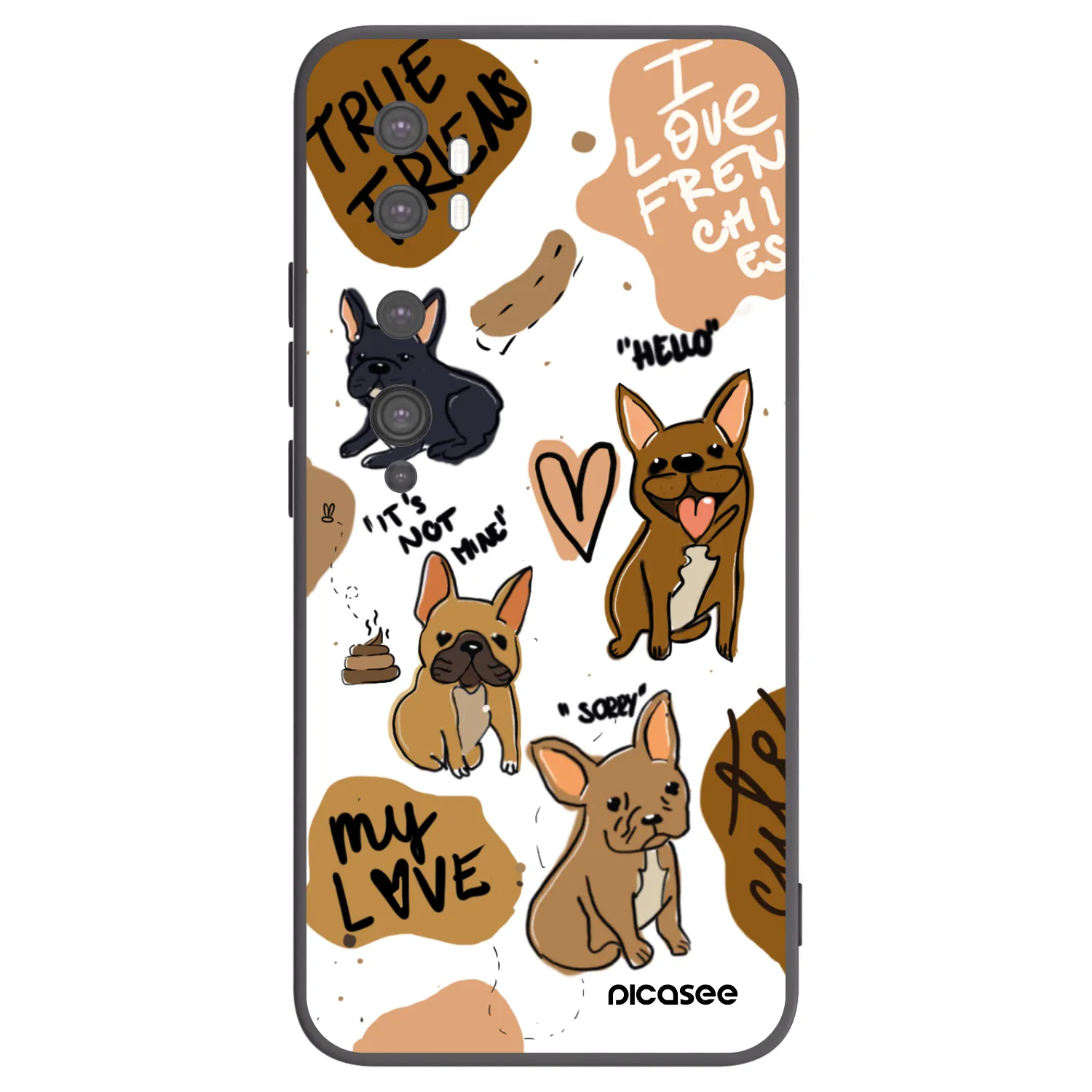 Picasee silikonski črni ovitek za Xiaomi Mi Note 10 (Pro) - Frenchies