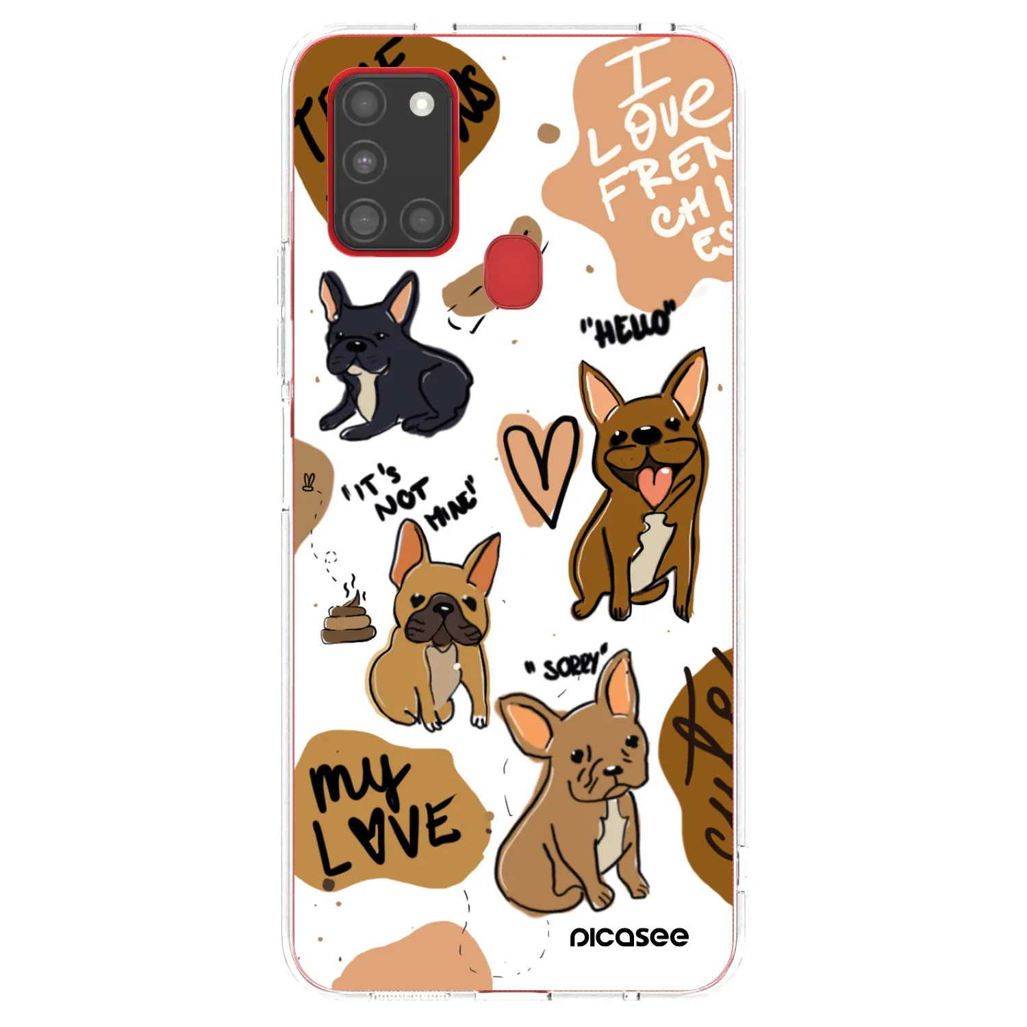 Picasee silikonski prozorni ovitek za Samsung Galaxy A21s - Frenchies