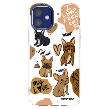 Picasee silikonski prozorni ovitek za Apple iPhone 12 mini - Frenchies
