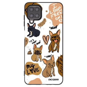 Picasee silikonski črni ovitek za Samsung Galaxy A12 A125F - Frenchies