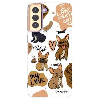 Picasee silikonski prozorni ovitek za Samsung Galaxy S21+ 5G G996F - Frenchies