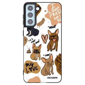 Picasee silikonski črni ovitek za Samsung Galaxy S21+ 5G G996F - Frenchies