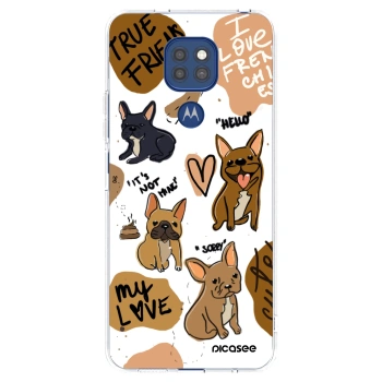 Picasee silikonski prozorni ovitek za Motorola Moto G9 Play - Frenchies
